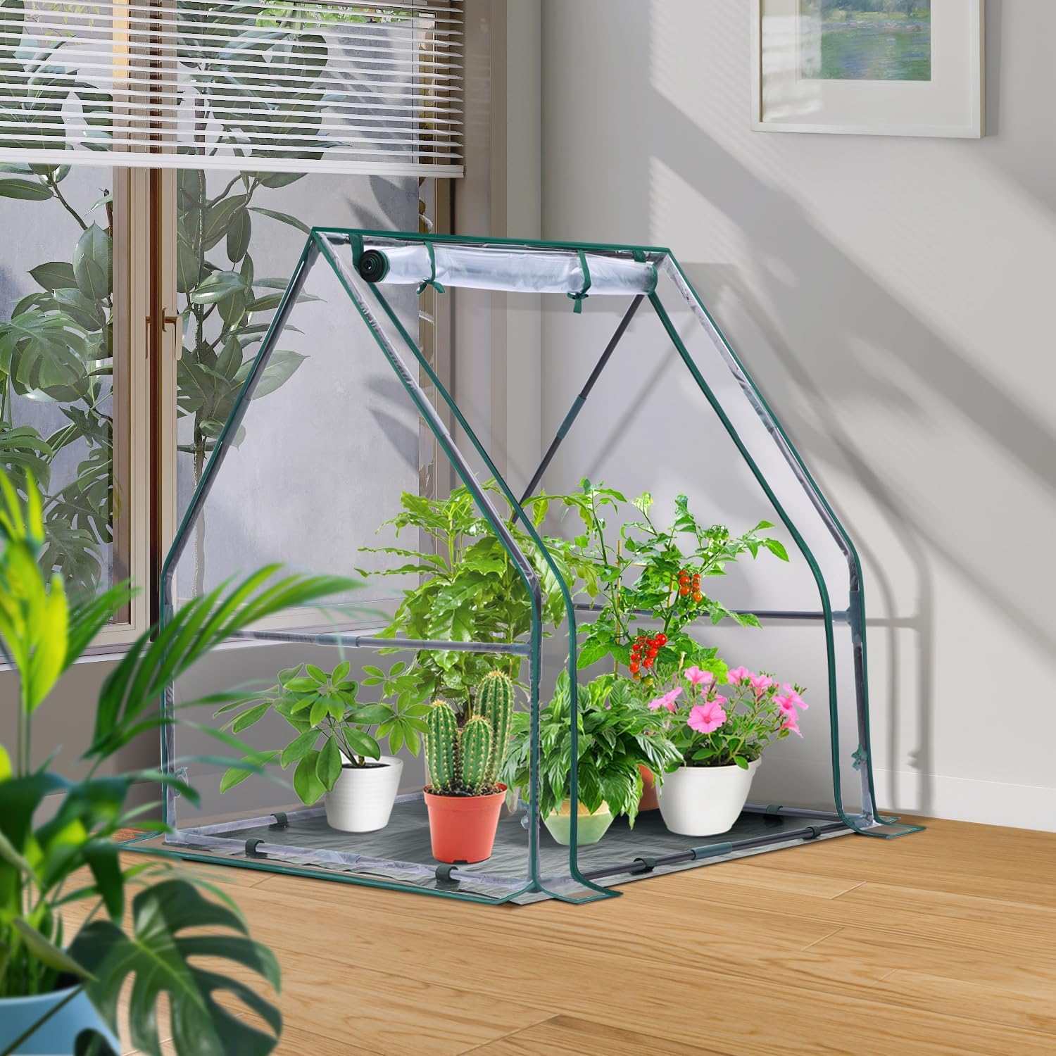 Thumbnail 6 de Ohuhu Mini Greenhouse 36x36x42 inches: Portable Seedling Dome with Waterproof Mat