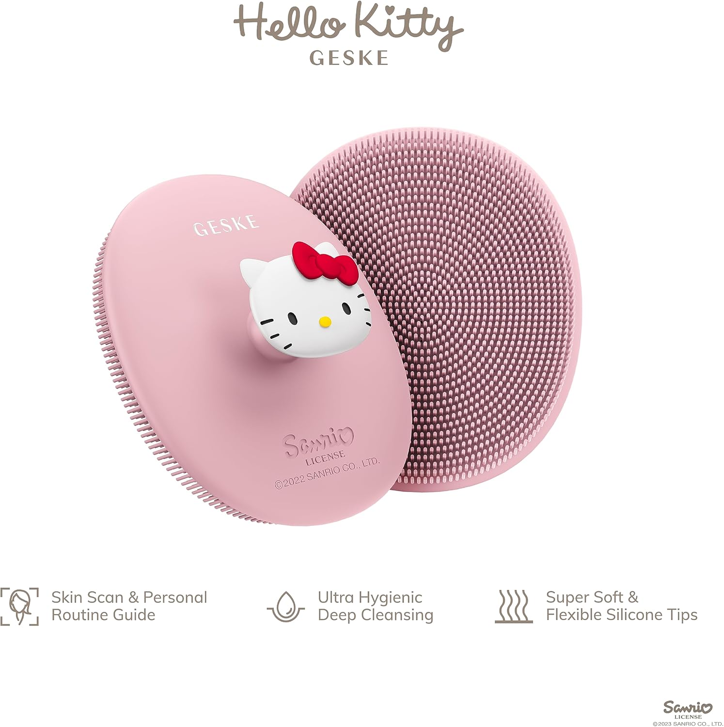 Thumbnail 1 de GESKE x Hello Kitty Brosse faciale SmartAppGuided™ 3 en 1 : brosse silicone de nettoyage visage
