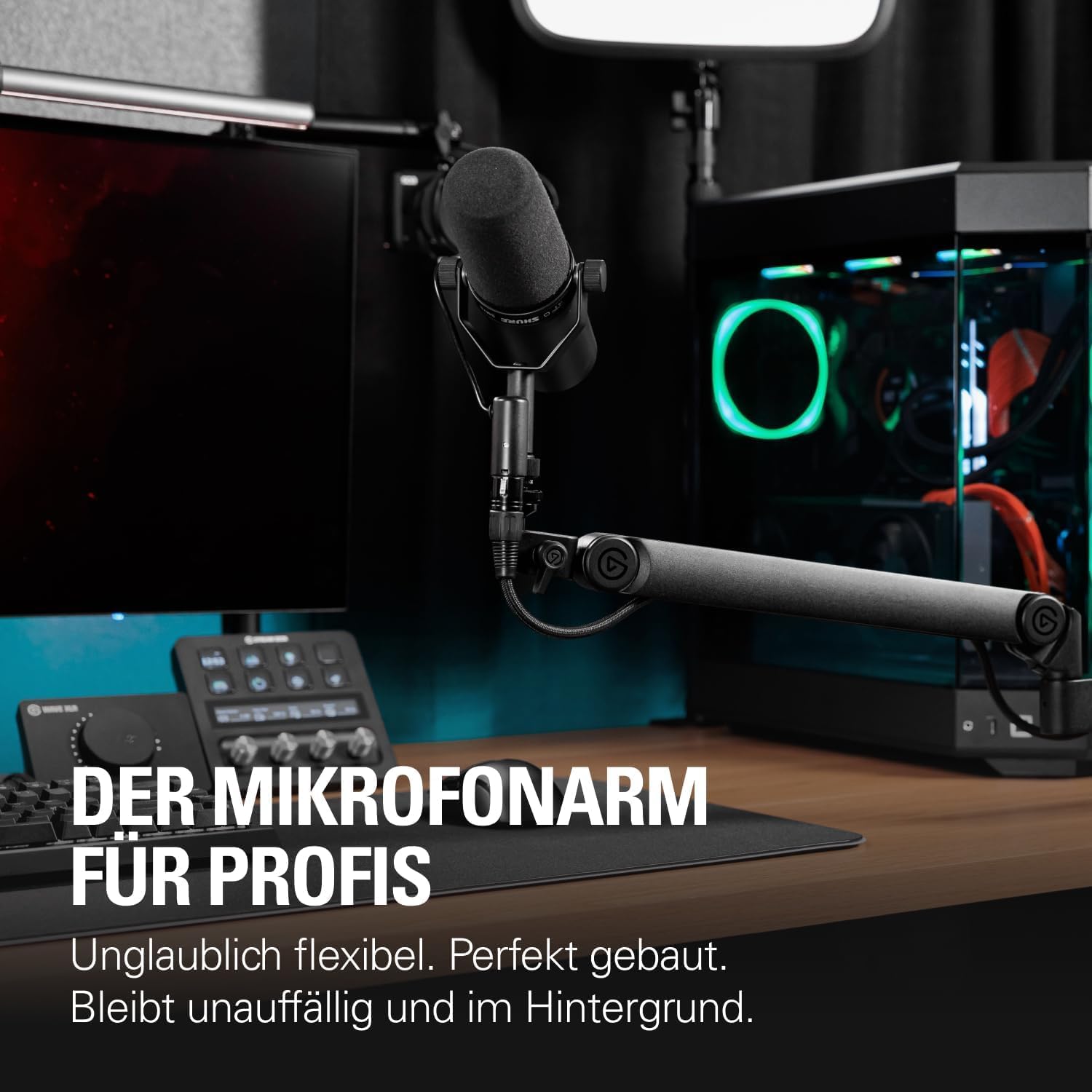 Elgato Wave Mic Arm Pro – Gasfeder-Mikrofonarm mit verdeckten Kabelkanälen und starker Tragfähigkeit