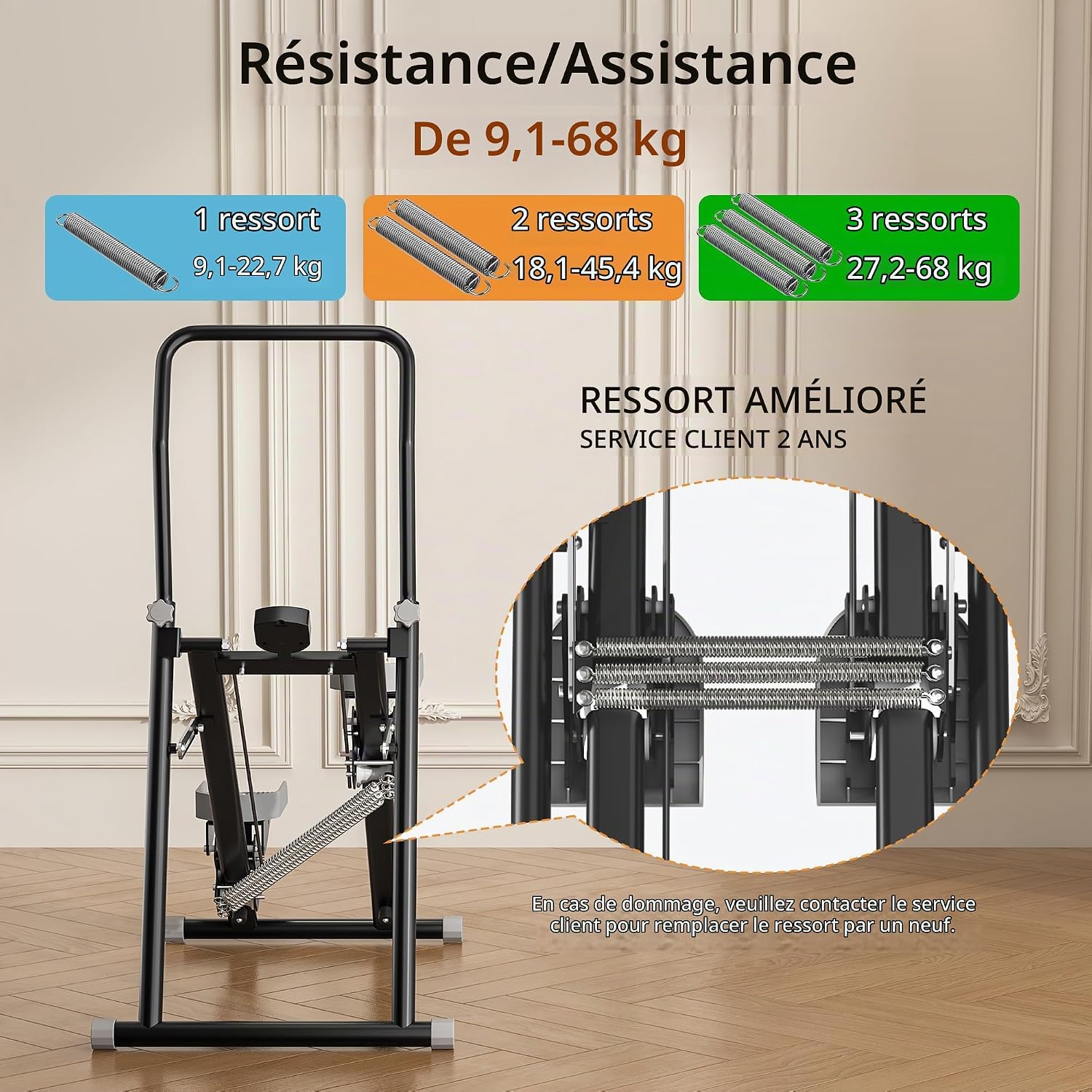 Detalle de MOMODA Md-st100 verticale stepper met verstelbare weerstand en handgreep