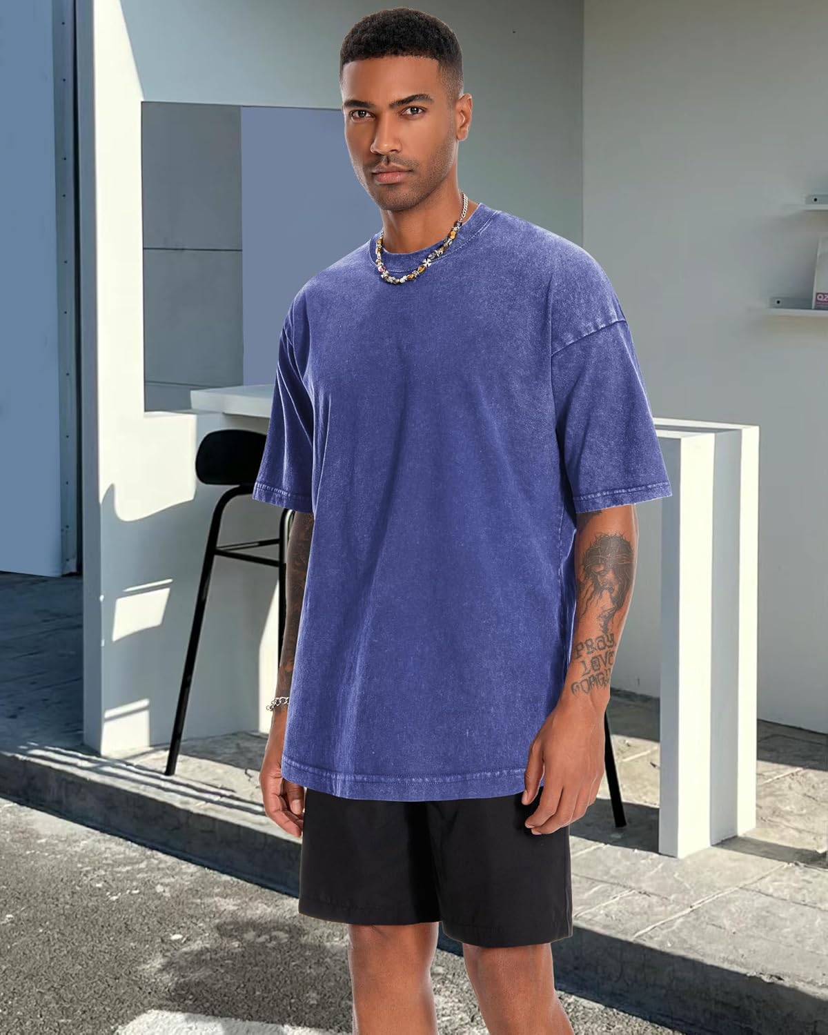 Thumbnail 3 de Oversized TShirts for Men Short Sleeve Vintage Washed Basic Loose Tees 2026