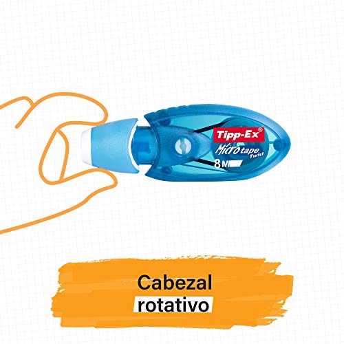 Detalle de Tipp-Ex Micro Tape Twist Cintas Correctoras 8 m x 5 mm - Colores Surtidos (Caja 10 unid.) de BIC