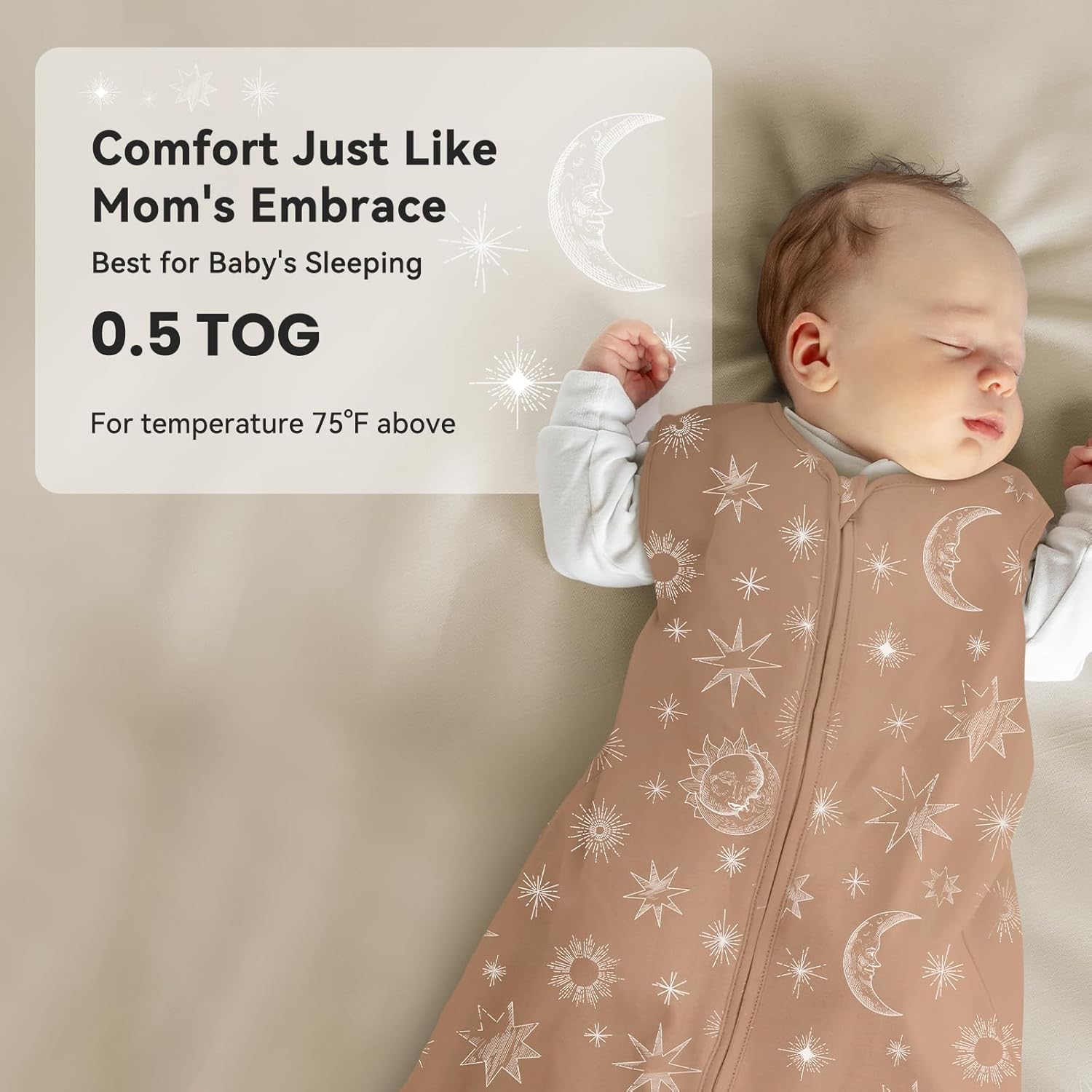 Thumbnail 4 de Unnivoll 3er Pack Schlafsack Baby Sommer 0.5 Tog, 100% Baumwolle – sicherer und atmungsaktiver Sommer-Schlafsack für Babys 6–12 Monate