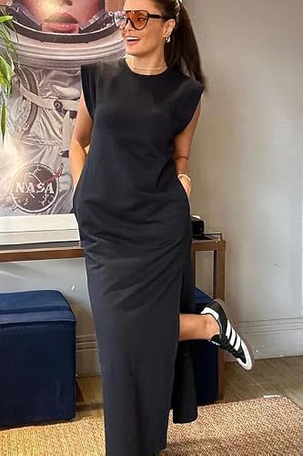 Thumbnail 5 de GRECERELLE Women's Summer Maxi Dress with Pockets – Black, Size S