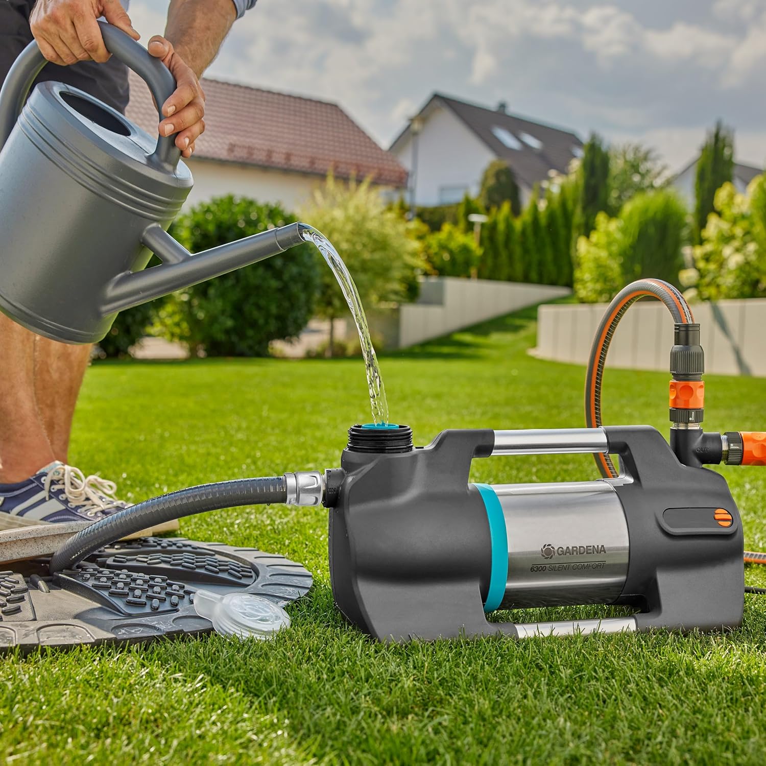 Detalle de Gardena Sauggarnitur mit 4 m Saugschlauch – Saugfilter mit Rückflussstopp