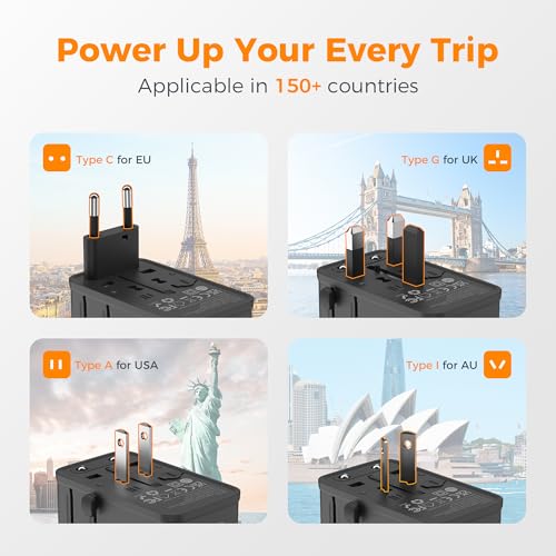 Thumbnail 1 de TESSAN GaN 65W Universal Travel Adapter with 2 USB C and 2 USB A