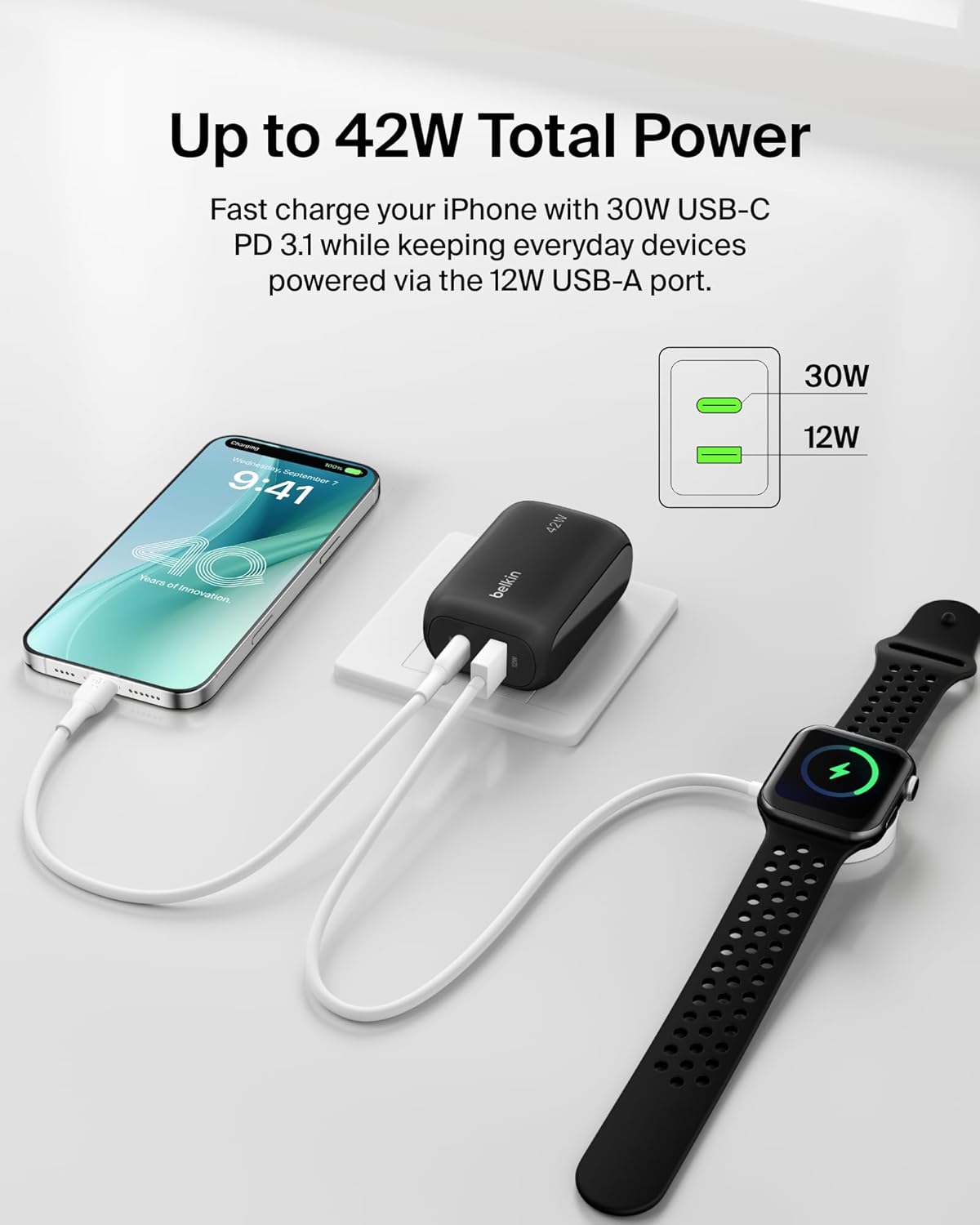 Thumbnail 2 de Belkin Dual Port Charger 42W