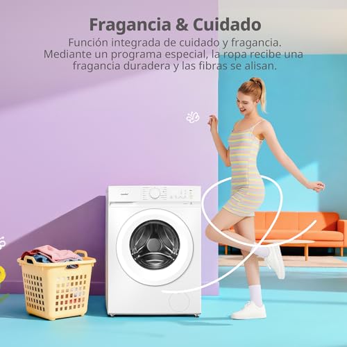 Detalle de COMFEE' CF08EWP05W Lavadora 8 kg: eficiencia A-10%, vapor y programa para pelo de mascota