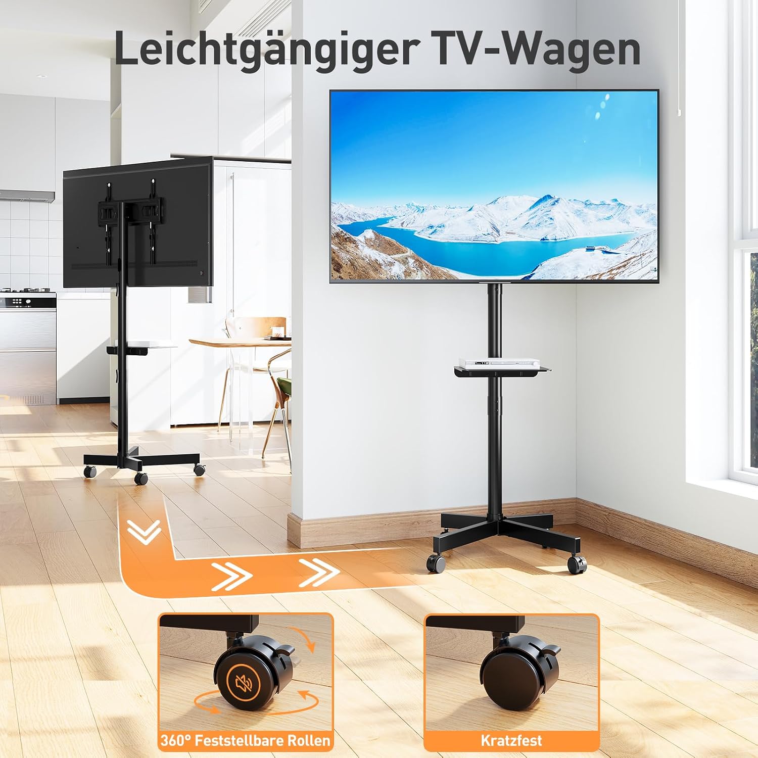 Detalle 2 de ELIVED EV1117 TV Ständer rollbar 26–60 Zoll