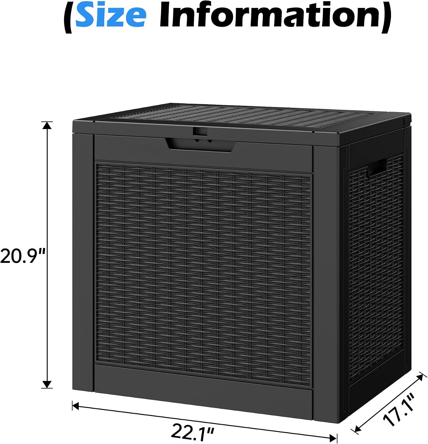 Detalle 2 de WTFGO TT005-BK-1 31-Gallon Waterproof Resin Deck Box, Rattan Black