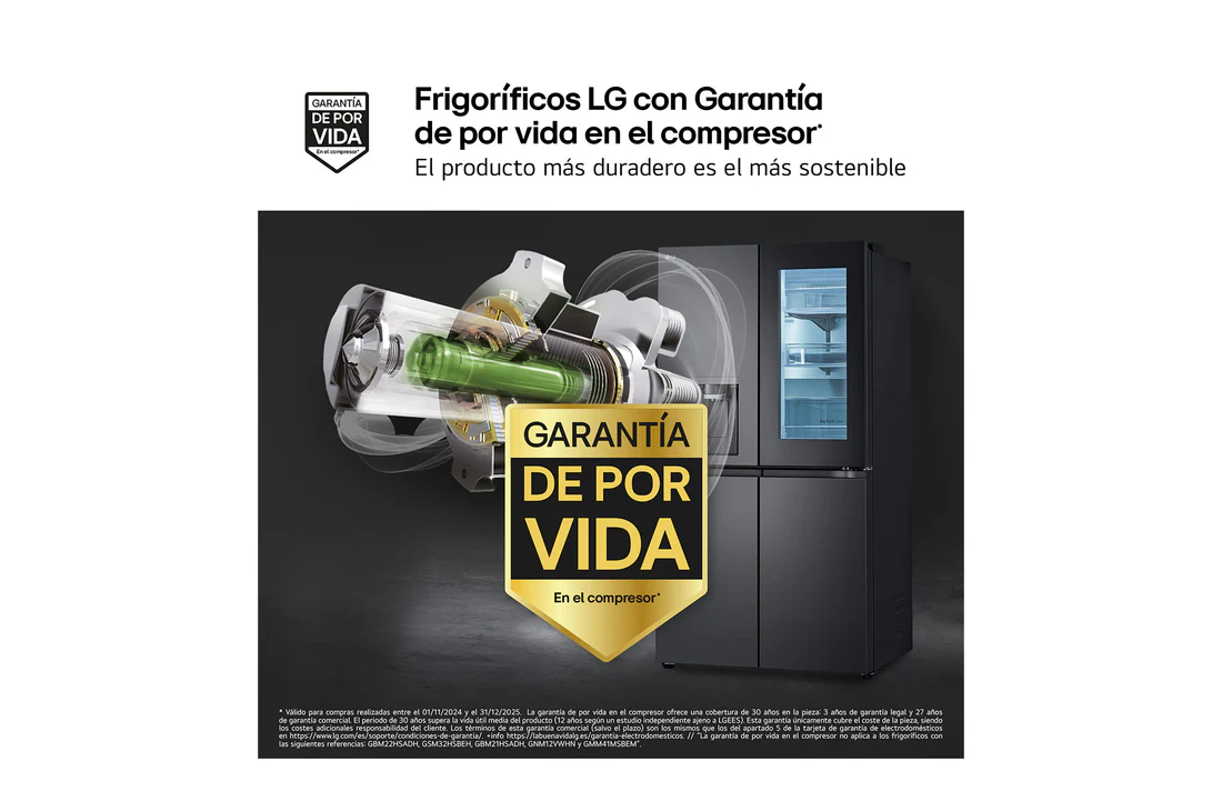 Detalle de LG GMG960EVEE Frigorífico American Combi 638 L, acero negro