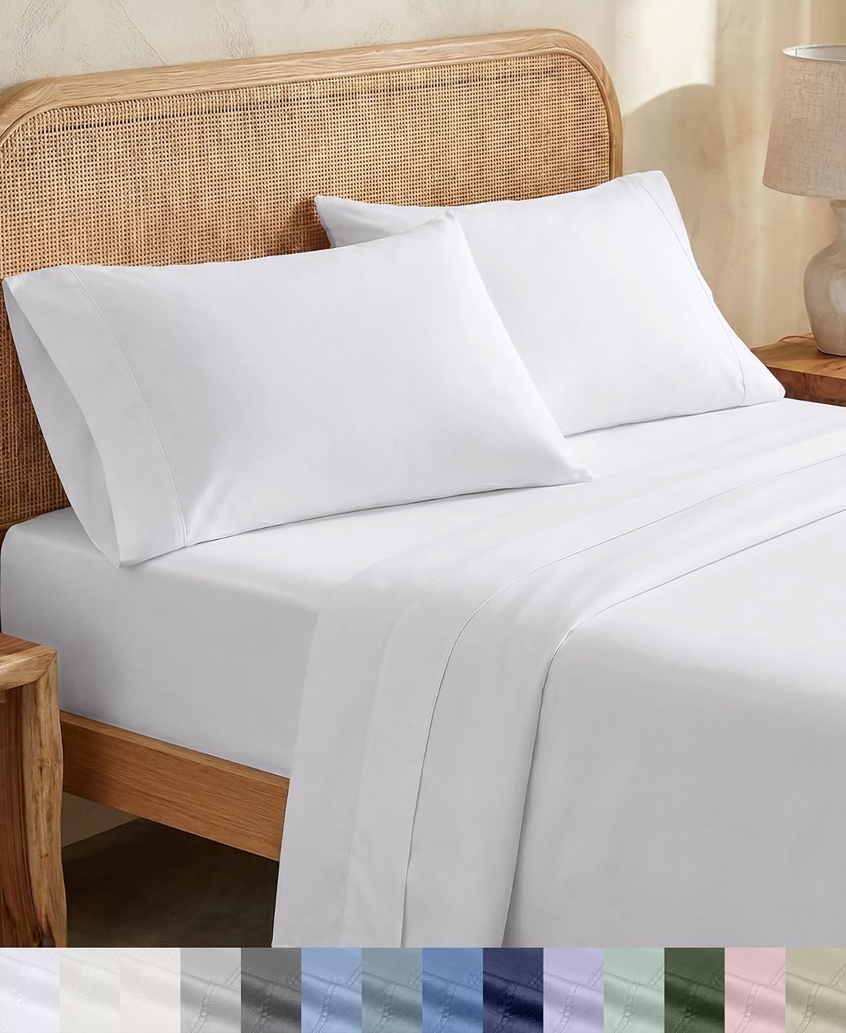Detalle de Twin XL Organic Percale Sheet Set, 14 in