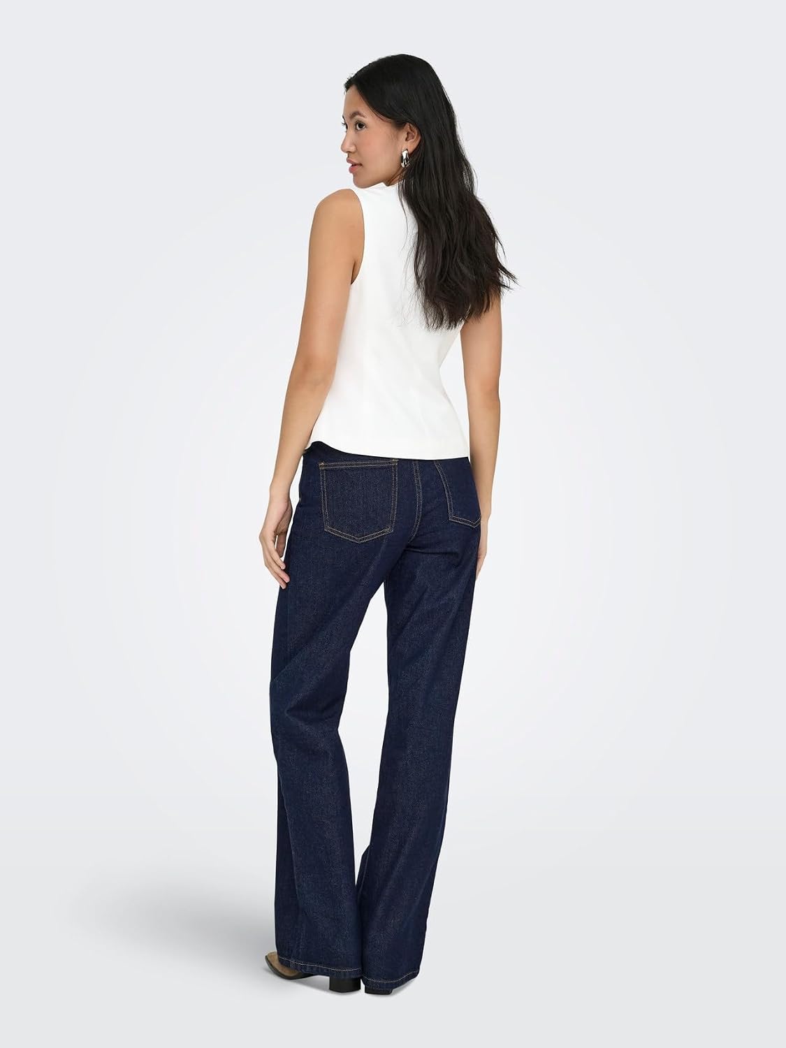 Detalle 2 de ONLY ONLJUICY Jeans wide-fit a vita alta con gamba ampia