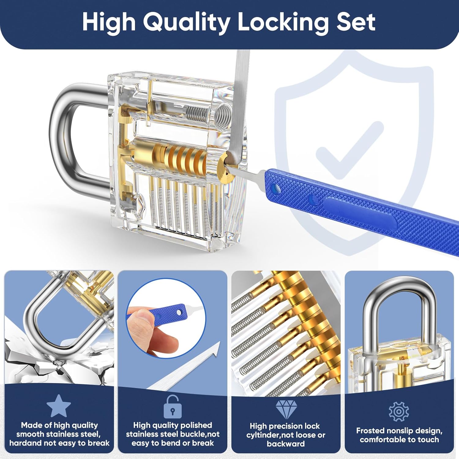 Detalle 2 de Eventronic 17-Piece Lock Picking Set with 2 Transparent Practice Locks