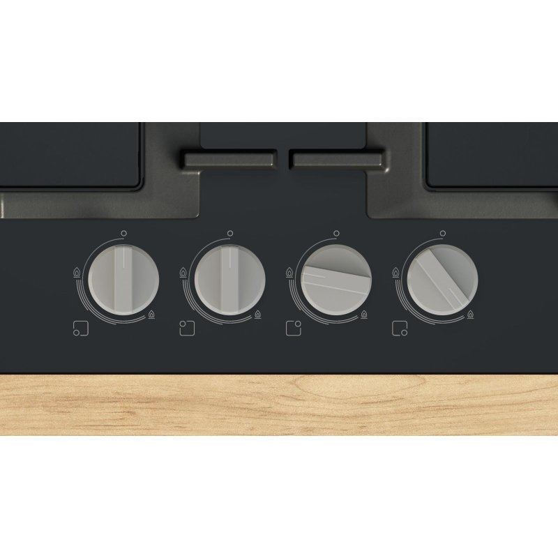 Detalle 2 de Bosch PNP6B6K40 placa de gas 60 cm negra