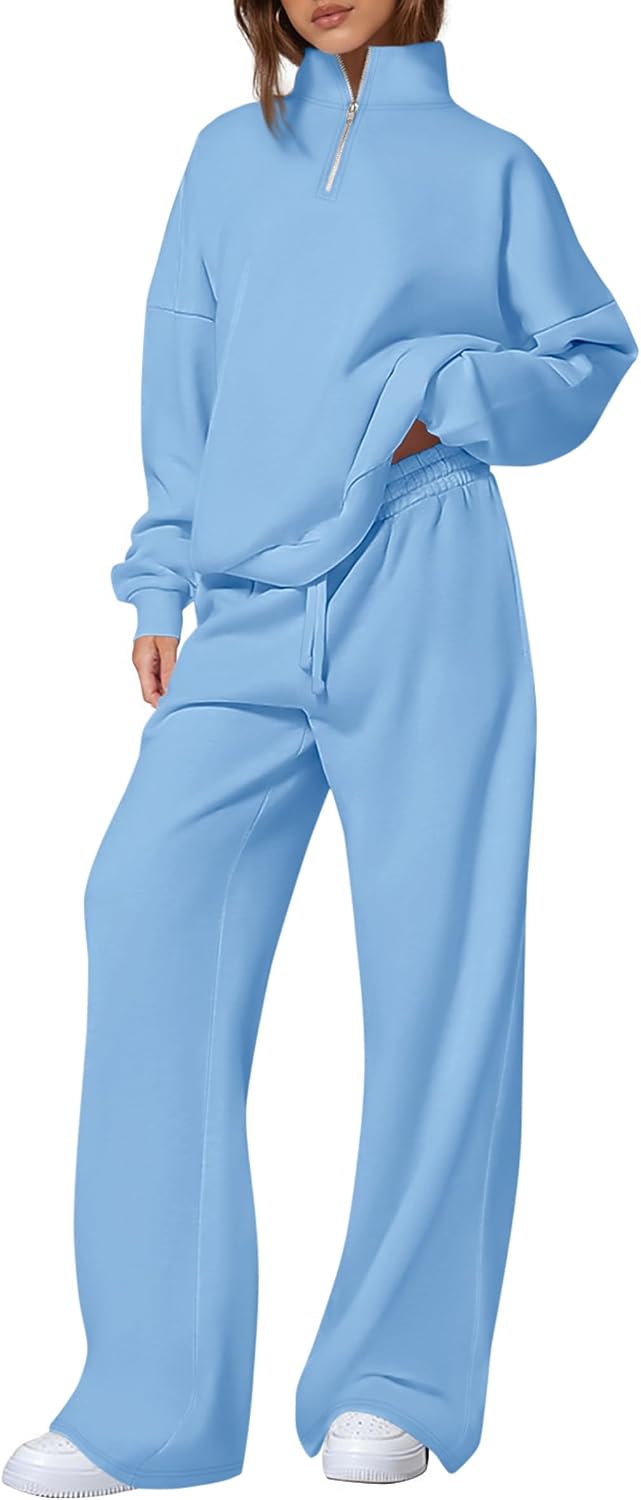 Thumbnail 6 de PRETTYGARDEN Women's Sweat Set with Quarter-Zip Sweatshirt