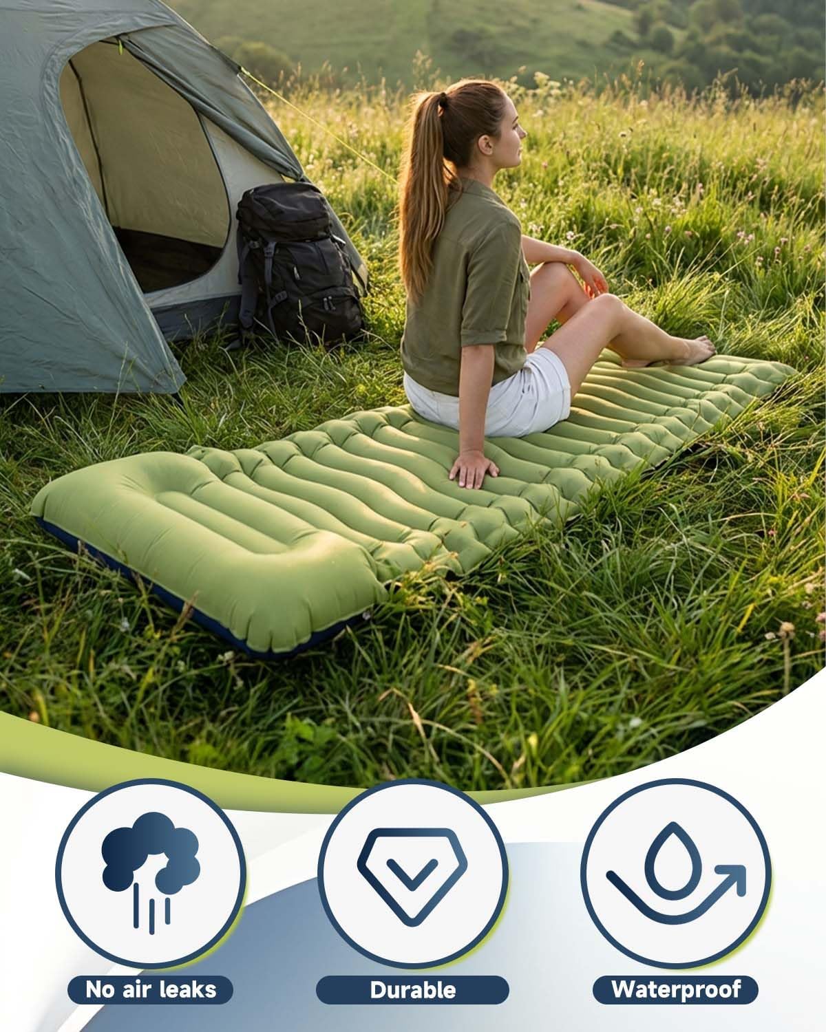Thumbnail 4 de Rgaden Single Camping Mattress with Integrated Pillow and Foot Pump