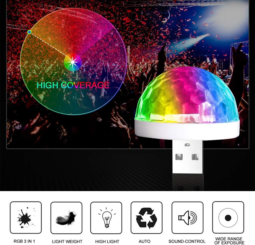 Detalle de USB Mini Disco Light: LED Small Magic Ball for USB-powered Party Atmosphere