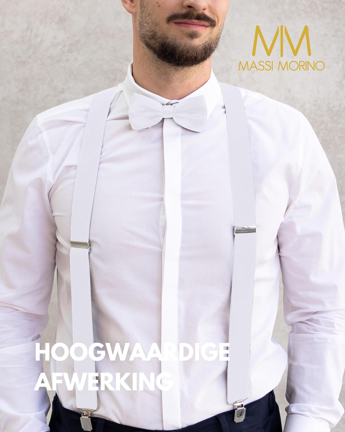 Thumbnail 1 de Massi Morino bretelset met strik, Y-bretels van 3,5 cm en verstelbare lengte