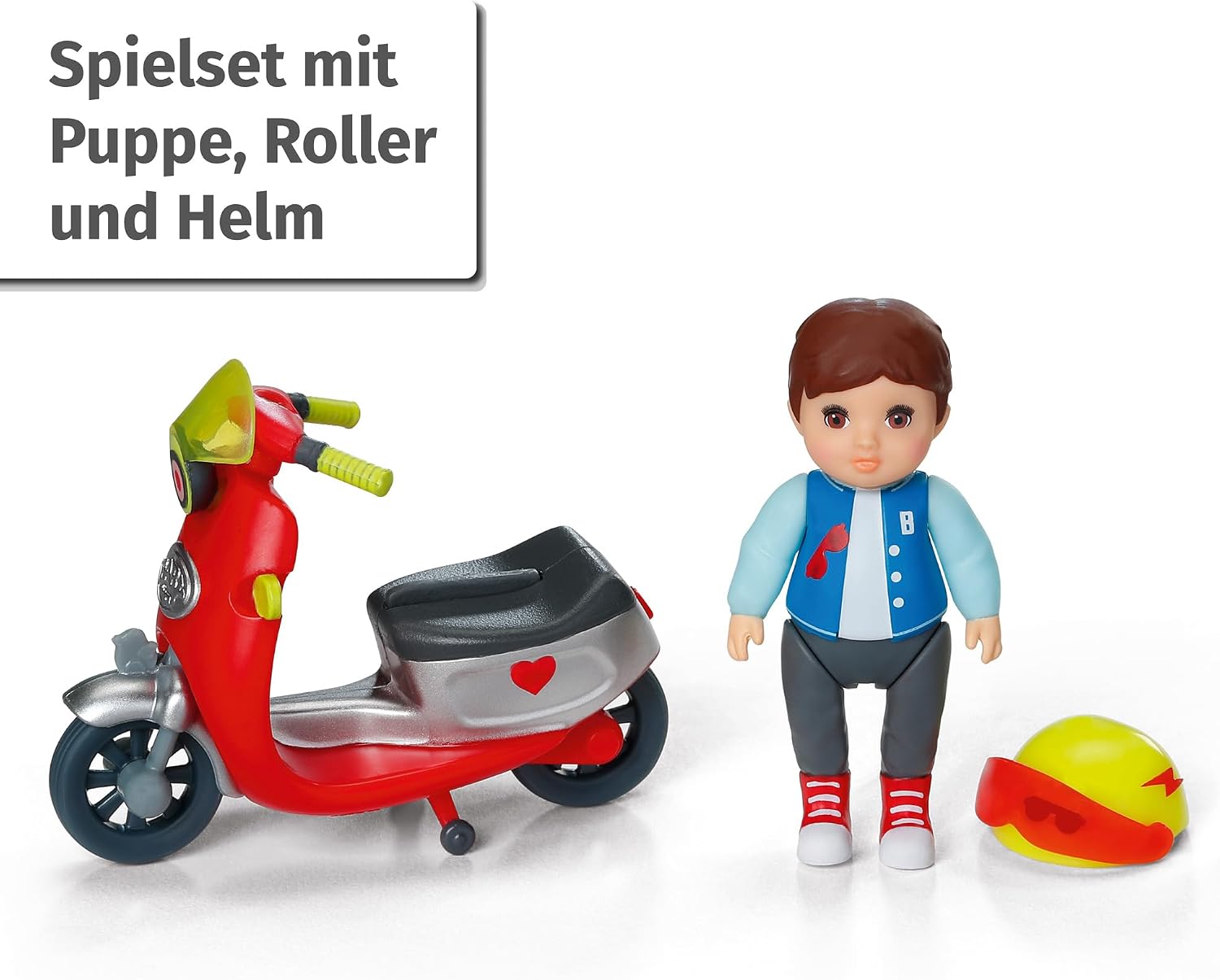Detalle de BABY born Minis Scooter-Spielset mit Simon-Puppe, Roller und Helm (906118) von Zapf Creation