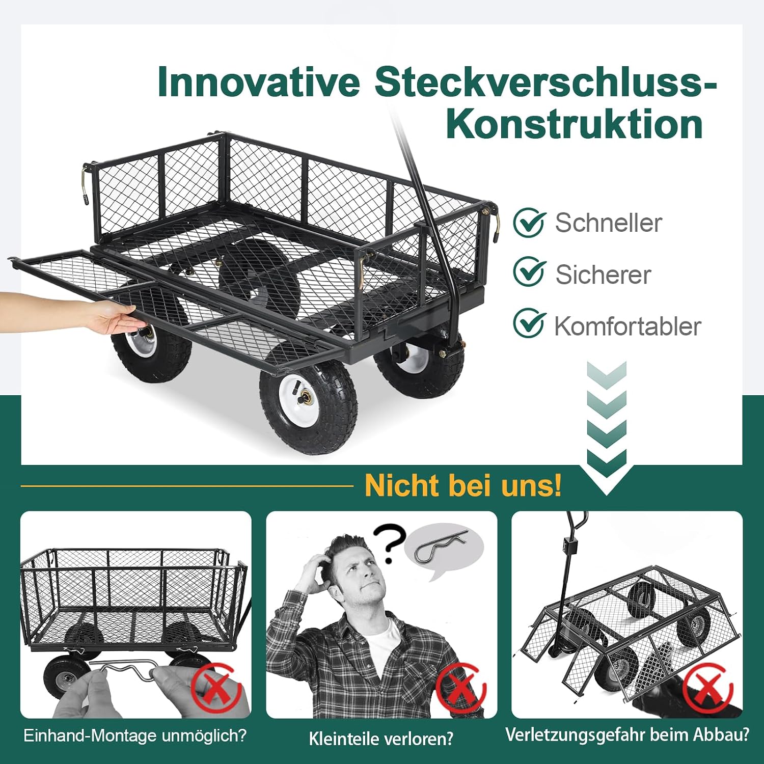 Thumbnail 3 de Sekey Bollerwagen Gartenwagen 350 kg ECHT