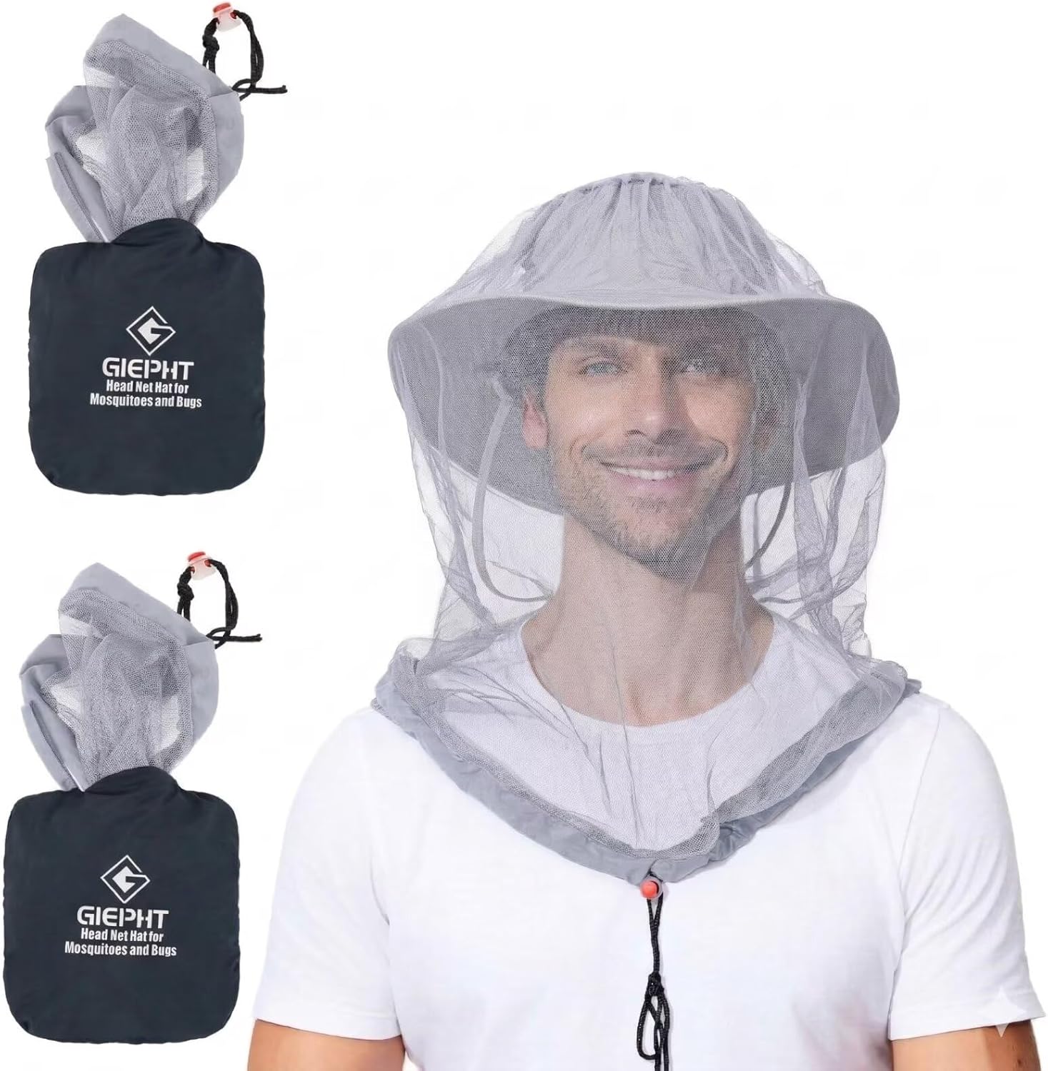 Thumbnail 6 de 2-Pack Mosquito Head Net Mesh for Hiking & Outdoors