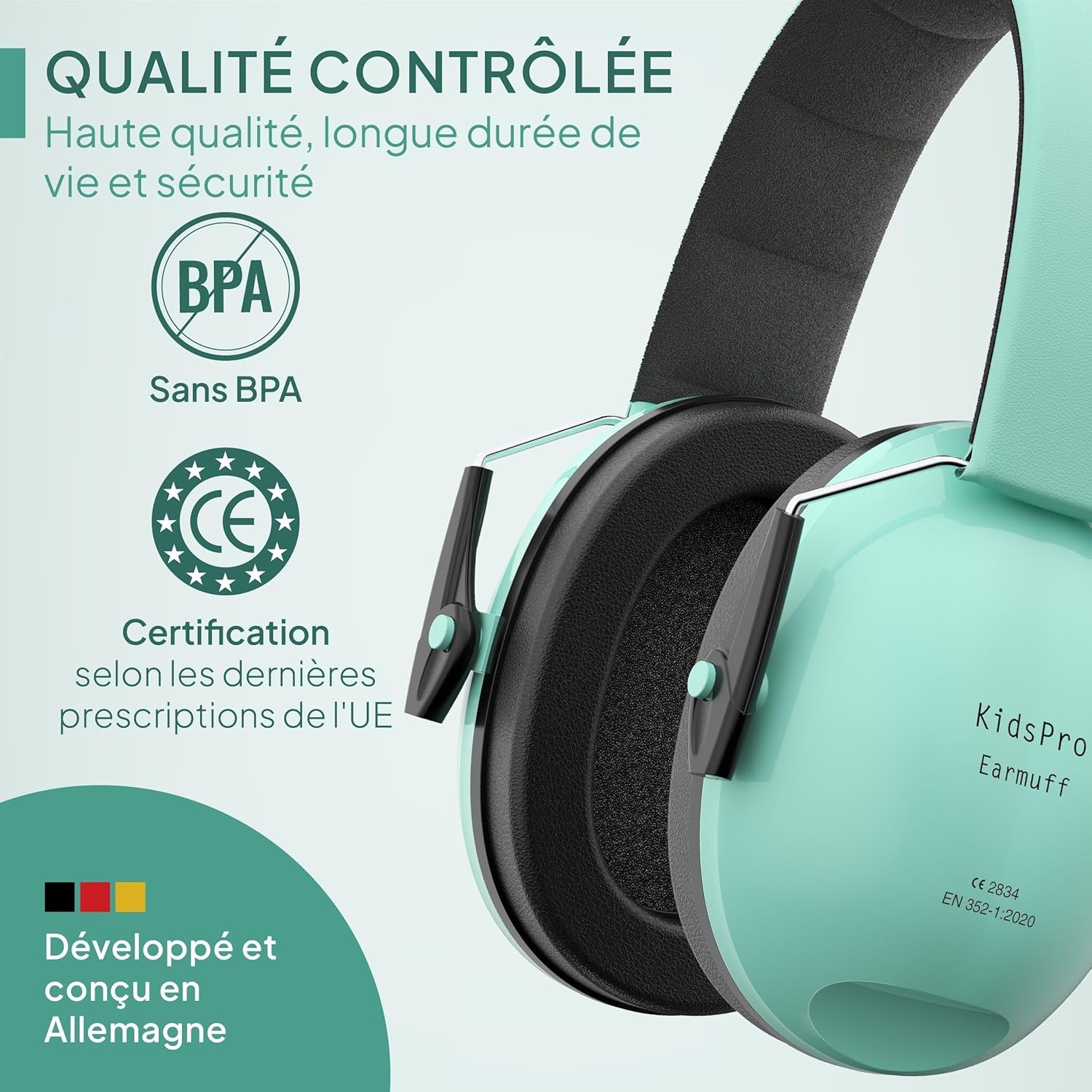 Thumbnail 6 de Senner KidsPro (jusqu’à 12 ans) – casque antibruit enfant turquoise, SNR 28 dB