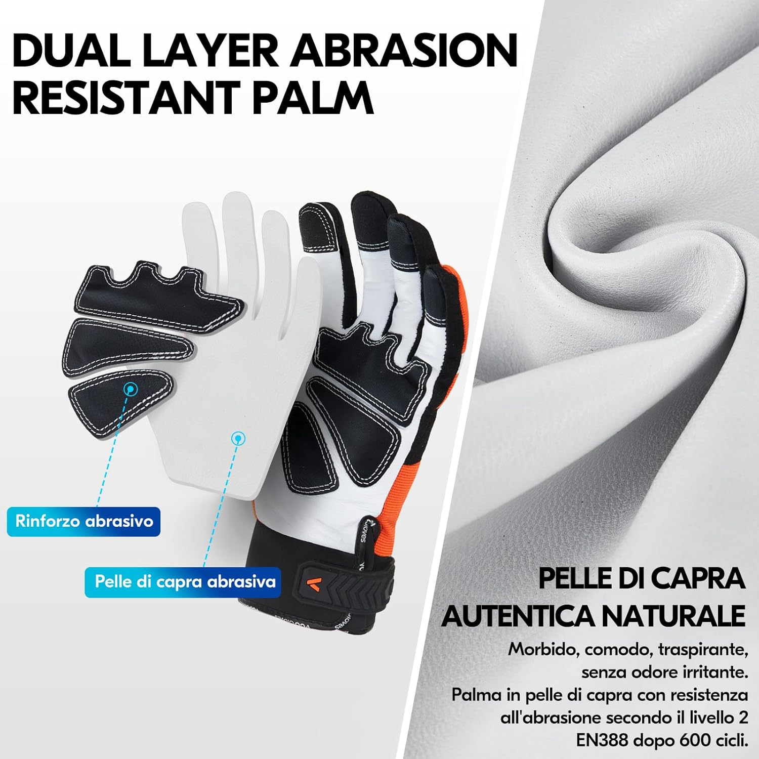 Thumbnail 2 de Vgo... Guanti per motosega impermeabili e termici con protezione antitaglio EN381-7 (taglia 8/M, arancio)