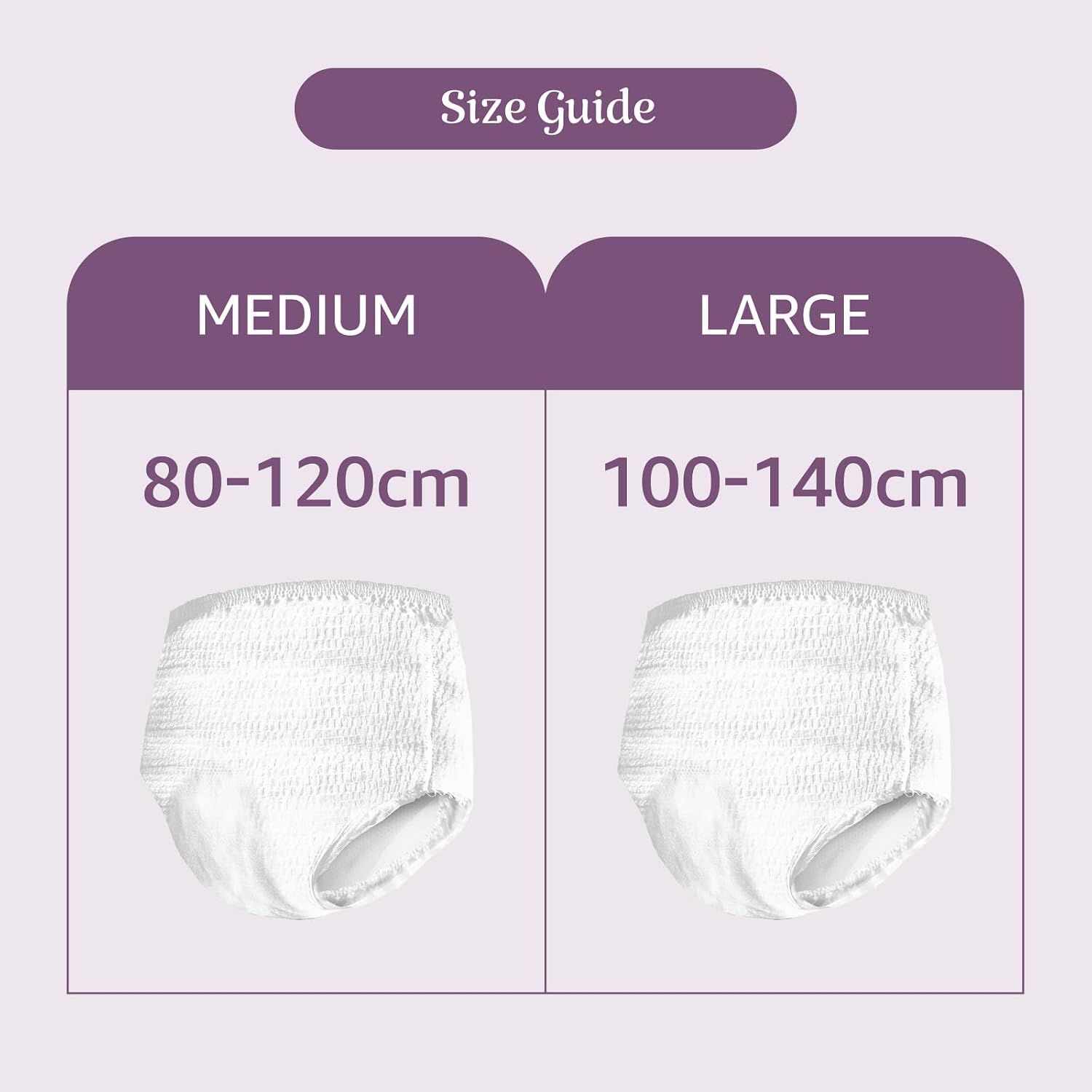 Detalle de Amazon Basic Care Lady Pants Discreet Medium – 40 Count (4 Packs of 10), White