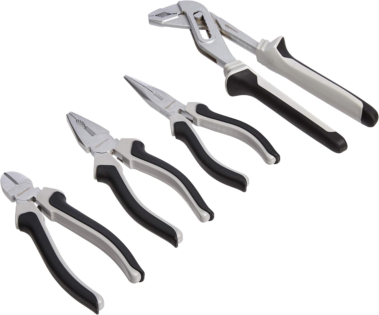 Thumbnail 1 de Amazon Basics Zangen 4Stück Set – 150 mm Seitenschneider, Kombizange, Spitzzange & 250 mm Wasserpumpenzange