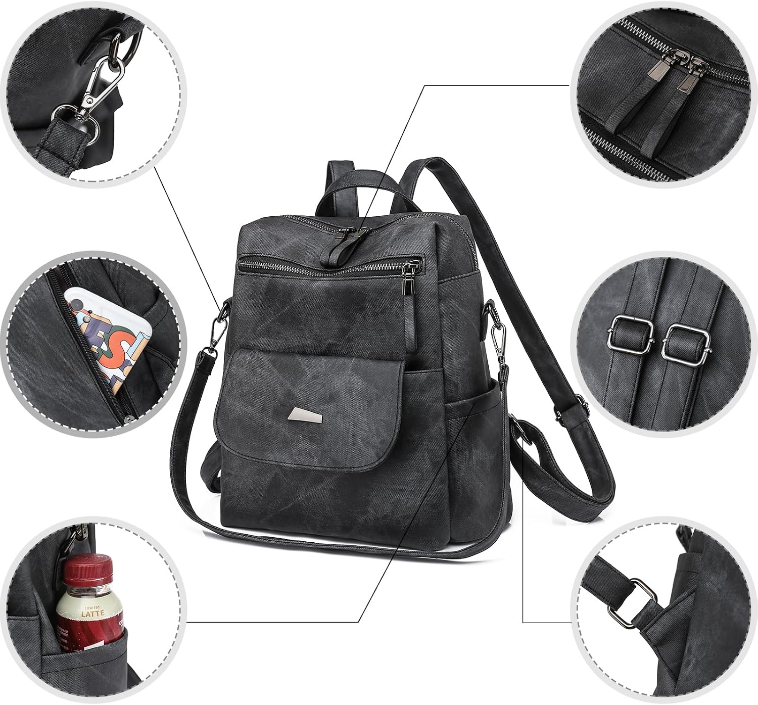 Thumbnail 4 de Puwuzixi Damen Rucksack – wasserdicht, anti-Diebstahl & vielseitig einsetzbar