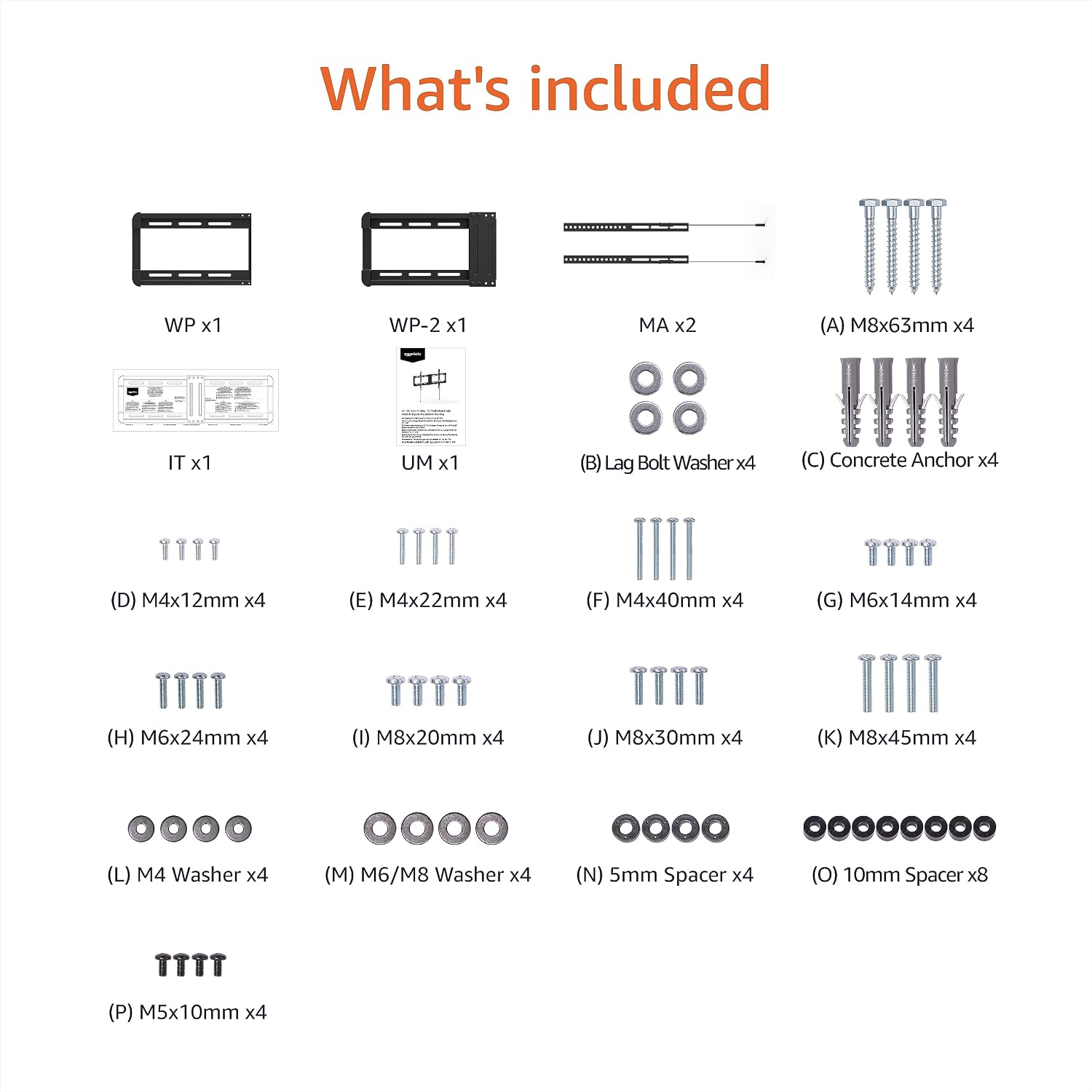 Detalle 2 de Amazonベーシック テレビ壁掛け金具 32~86インチ対応 薄型・可傾式