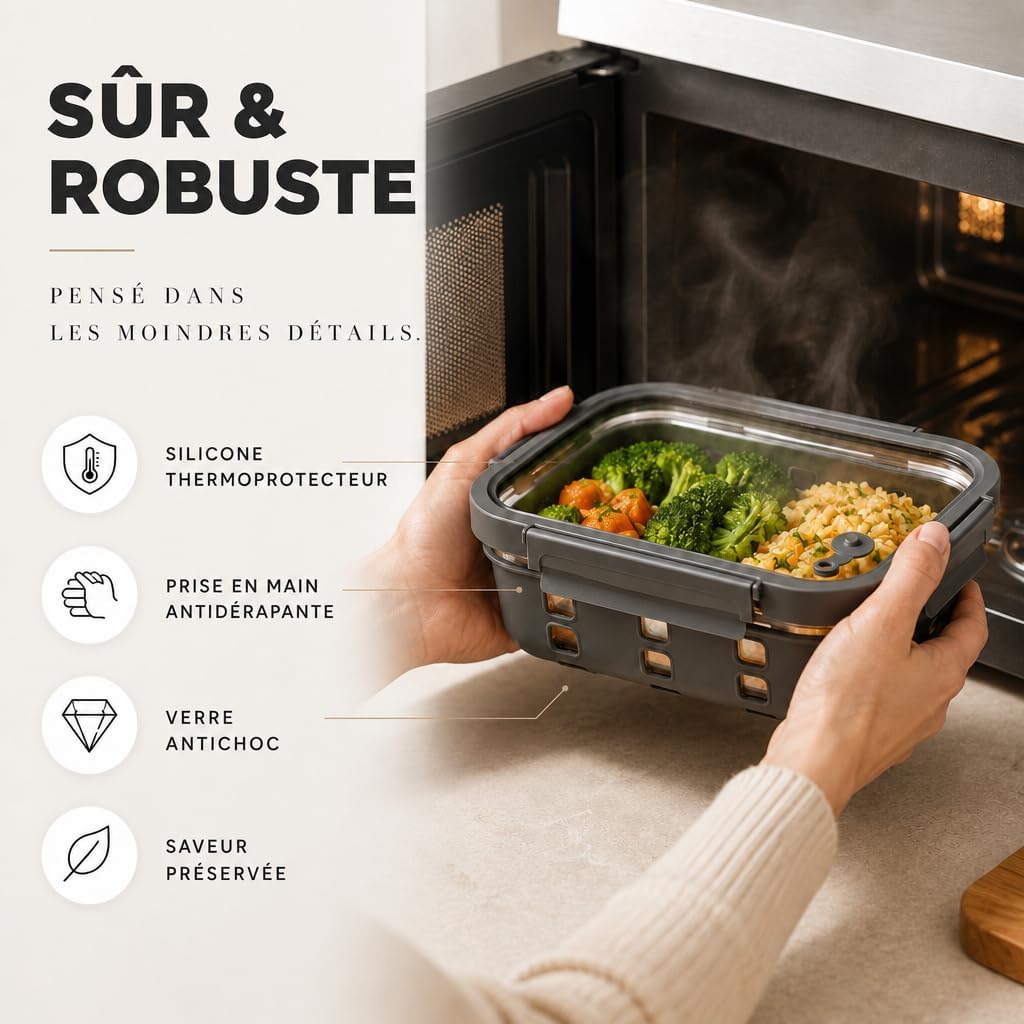 Thumbnail 6 de Dalena Home Tarifa mealprepboxen, 3 x 1.520 ml, glazen deksel en siliconen hoes