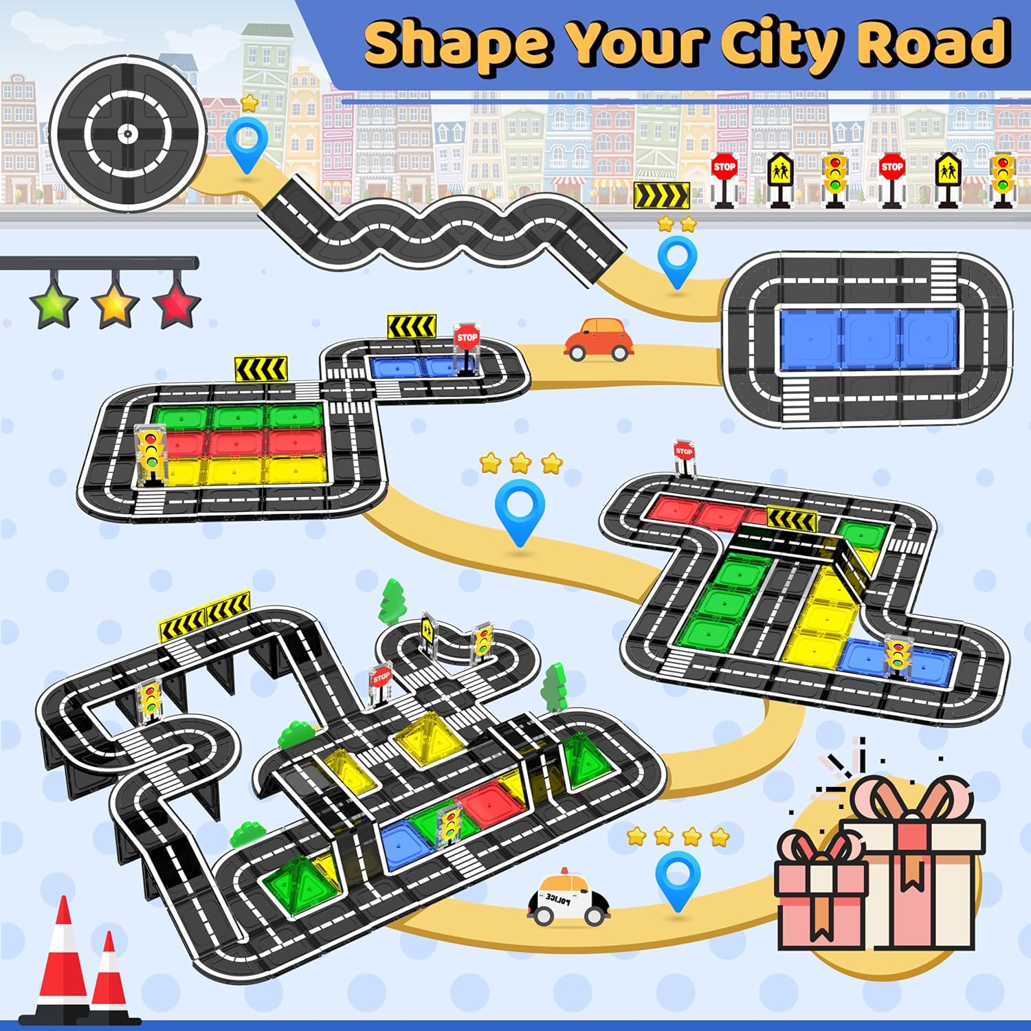 Thumbnail 6 de Magnetic Tiles Road Set 38pcs