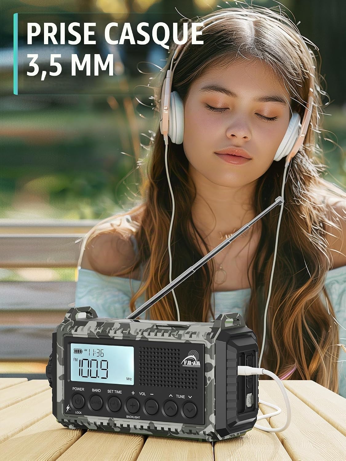 Thumbnail 6 de ROCAM 1009UItra zwengelradio met 12.000 mAh, AM/FM/SW en noodverlichting