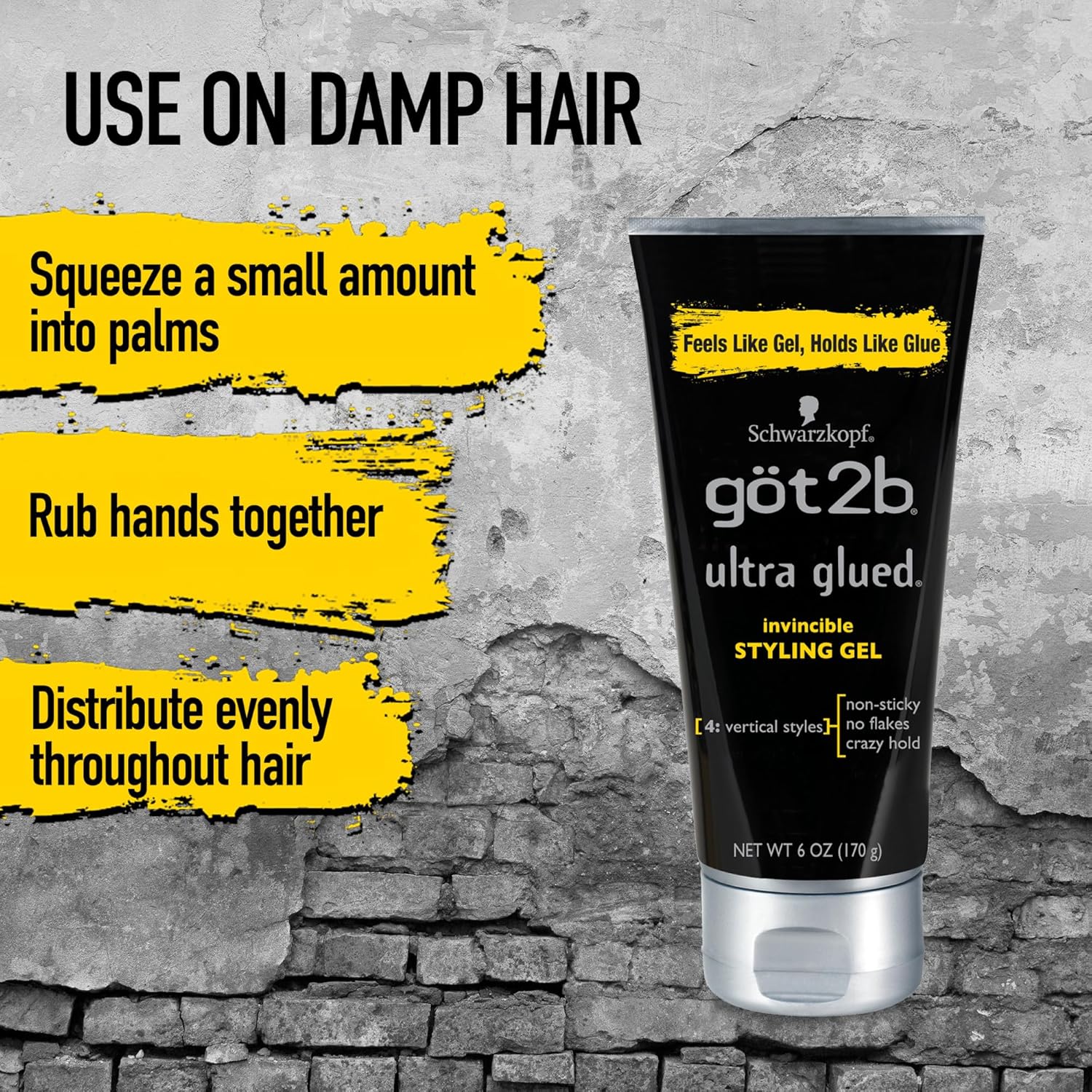 Detalle de got2b Ultra Glued Invincible Styling Gel Set – Ultra Hold with Alpha XTR Technology (2 Tubes + Travel Size)