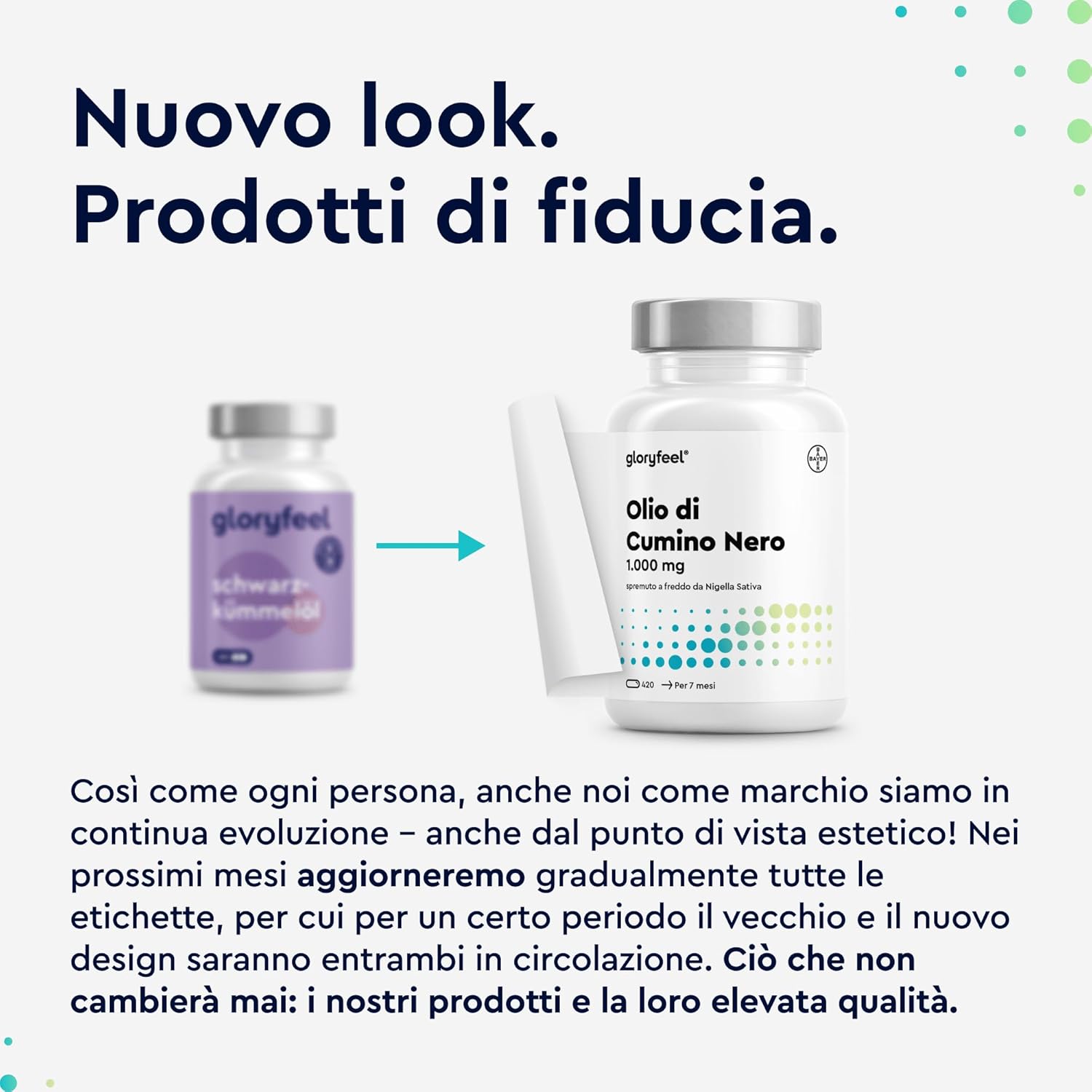 Thumbnail 1 de Gloryfeel Olio di Cumino Nero (Nigella Sativa) 1000 mg per dose, 420 capsule con Vitamina E