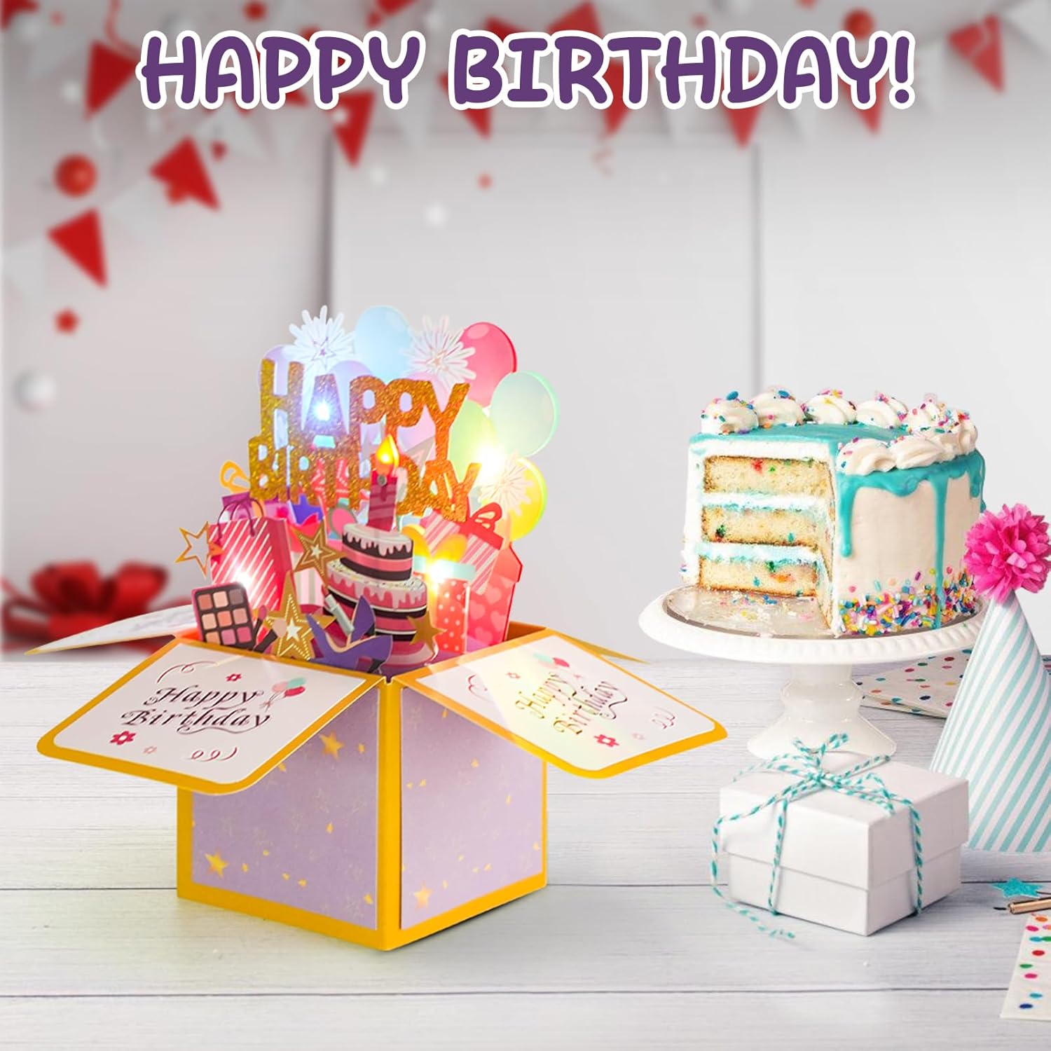 Thumbnail 6 de MOWETOO 3D pop-up birthday card with music 🎁