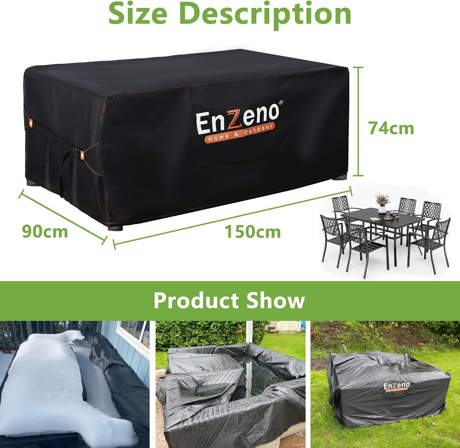 Thumbnail 5 de Garden Table Cover 150x90 cm waterproof