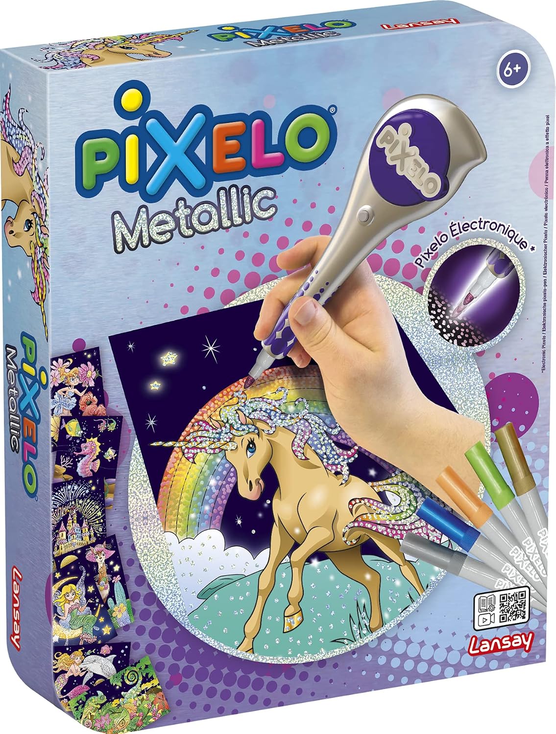 Detalle de Lansay PIXELO Metallic-Set – Zeichenset mit Punkteffekten und Metallicfarben