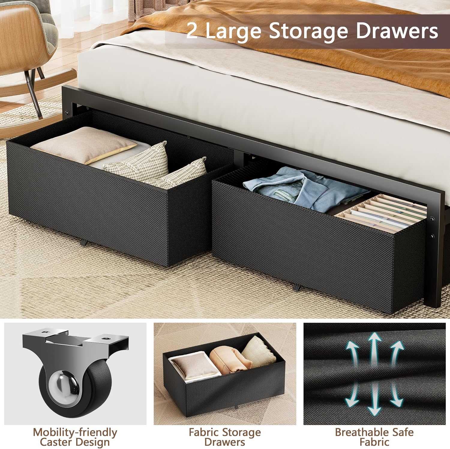 Thumbnail 6 de Furnulem Queen Bed Frame