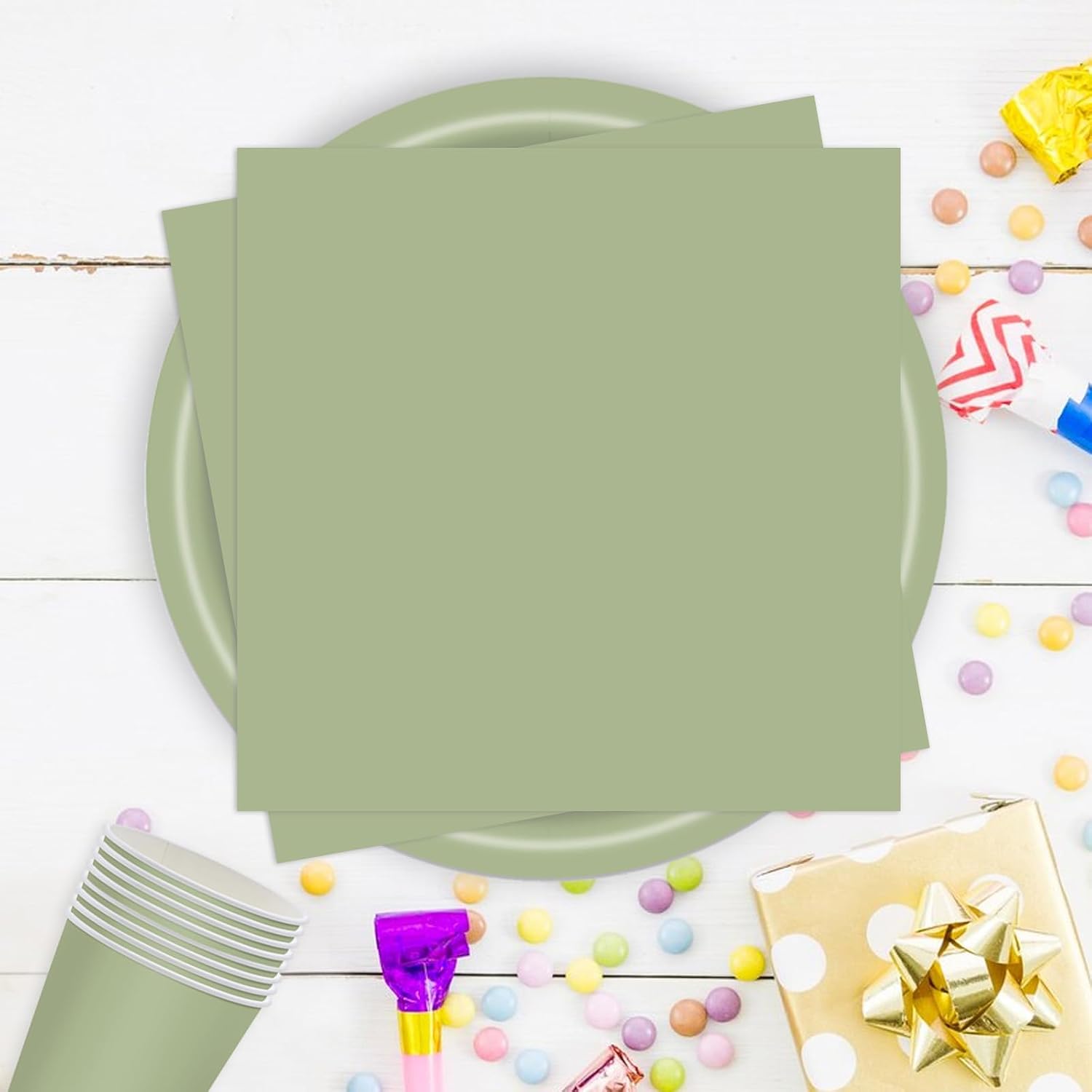 Thumbnail 4 de YRsorn Pappteller Grün Partygeschirr für Kindergeburtstag (für 20 Gäste)