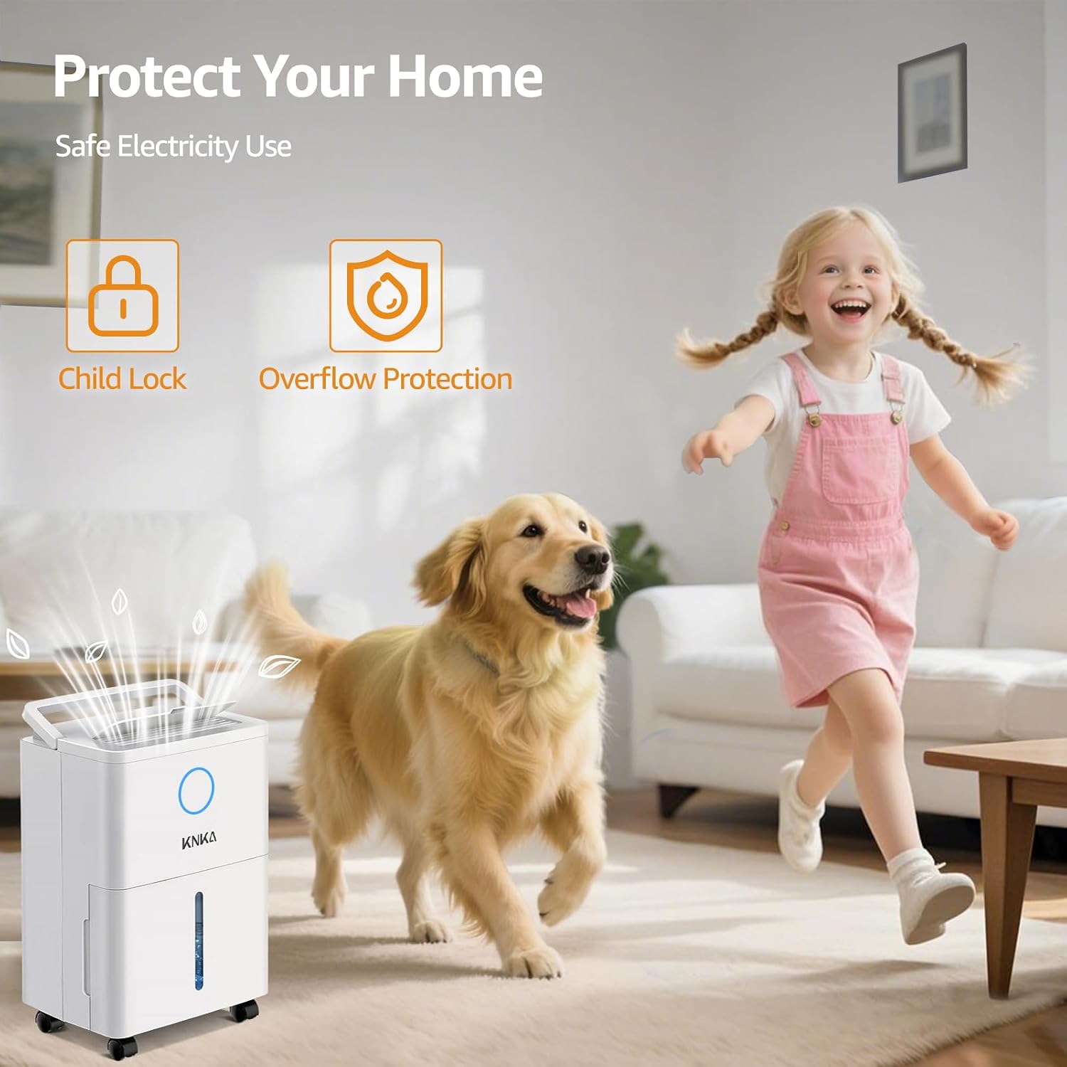 Thumbnail 5 de KNKA 10 L/day Small Dehumidifier with Real-Time Humidity Indicator, Sleep Mode & Automatic Defrost