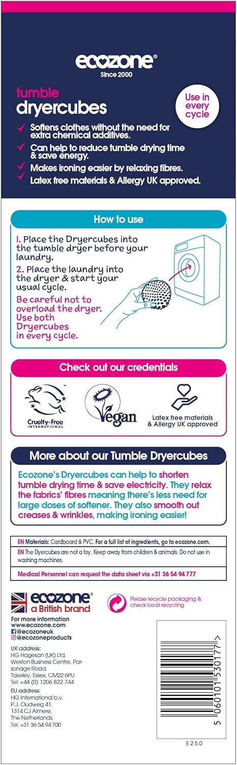 Detalle 2 de Ecozone Dryer Cubes 2x3-in-1 Laundry Balls