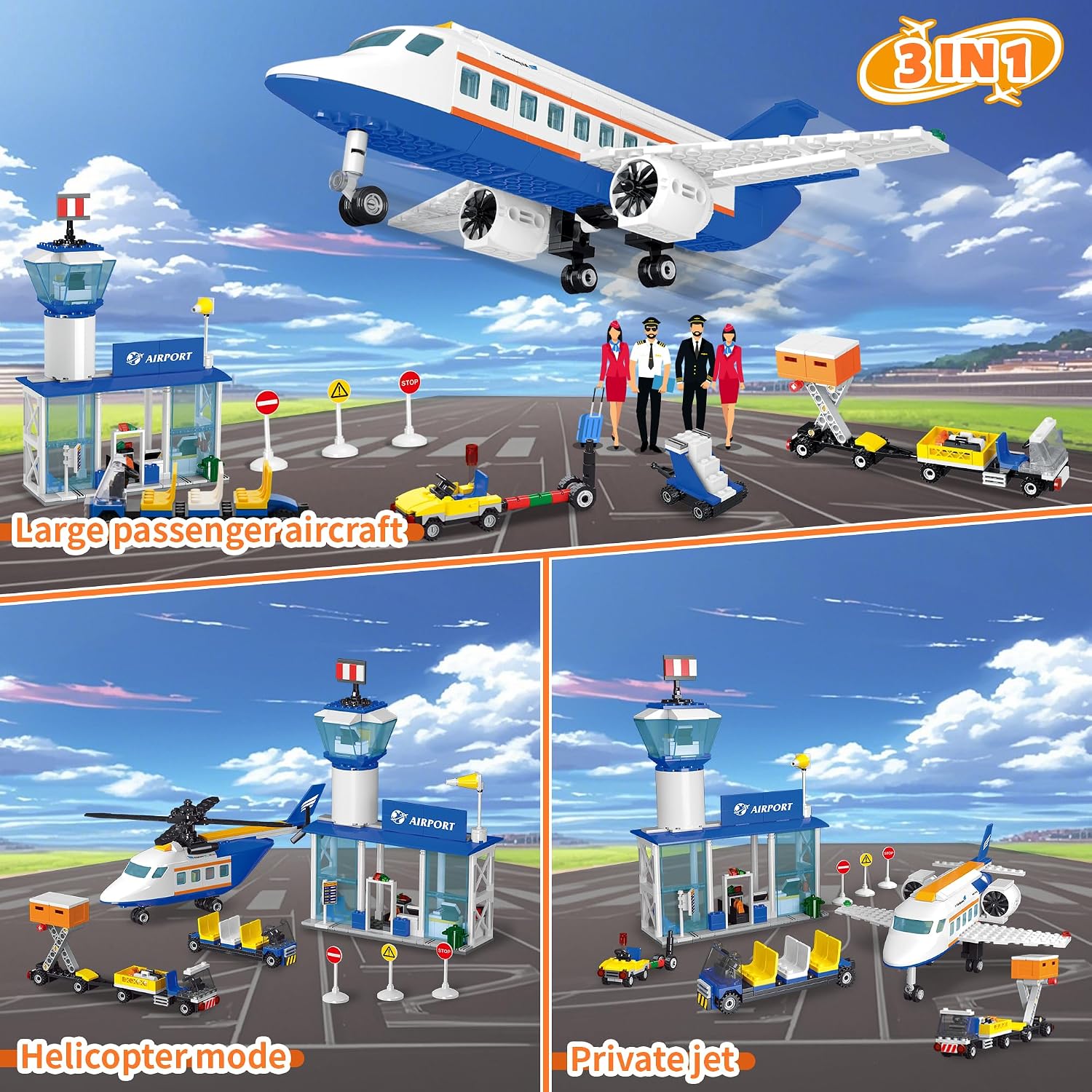 Detalle de AKWME Avion jeu de construction 6-12 ans ✈