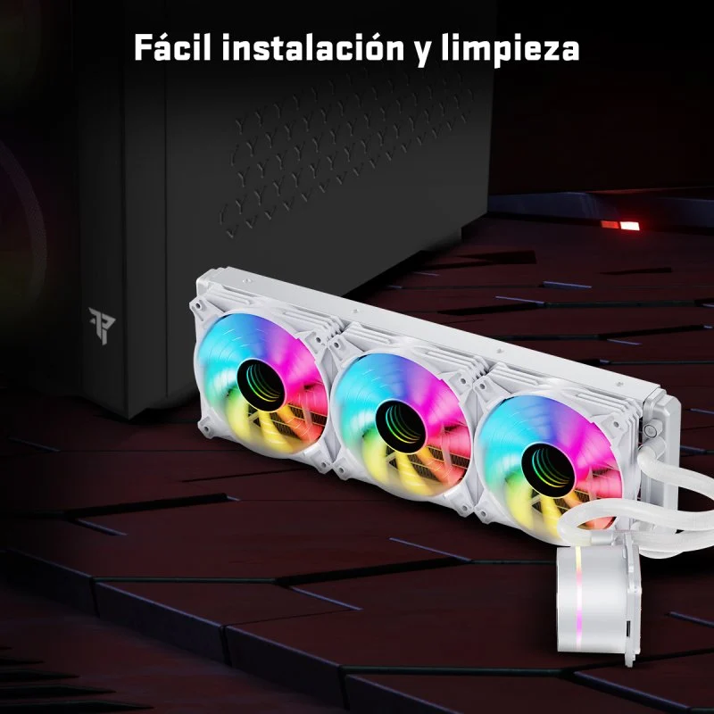 Detalle de Tempest Liquid Cooler 360 ARGB — Kit de refrigeración líquida blanco