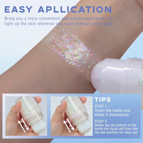 Thumbnail 3 de Noerrors Roll-on Holographic Body Glitter Gel: Dazzling Mermaid Sparkle for Festivals and Everyday Glam
