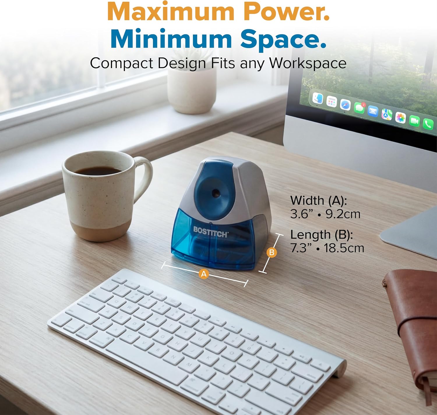 Detalle de Bostitch Office Electric Pencil Sharpener — Heavy-Duty, Stall-Free Motor for Classroom & Desk
