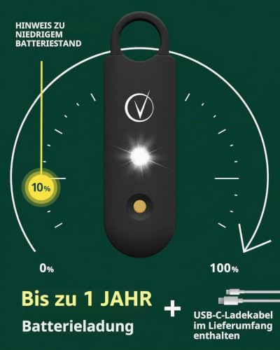 Detalle de Vantamo Taschenalarm Extra Laut 130 dB mit 2 Lautsprechern – Sicherheit für Frauen unterwegs