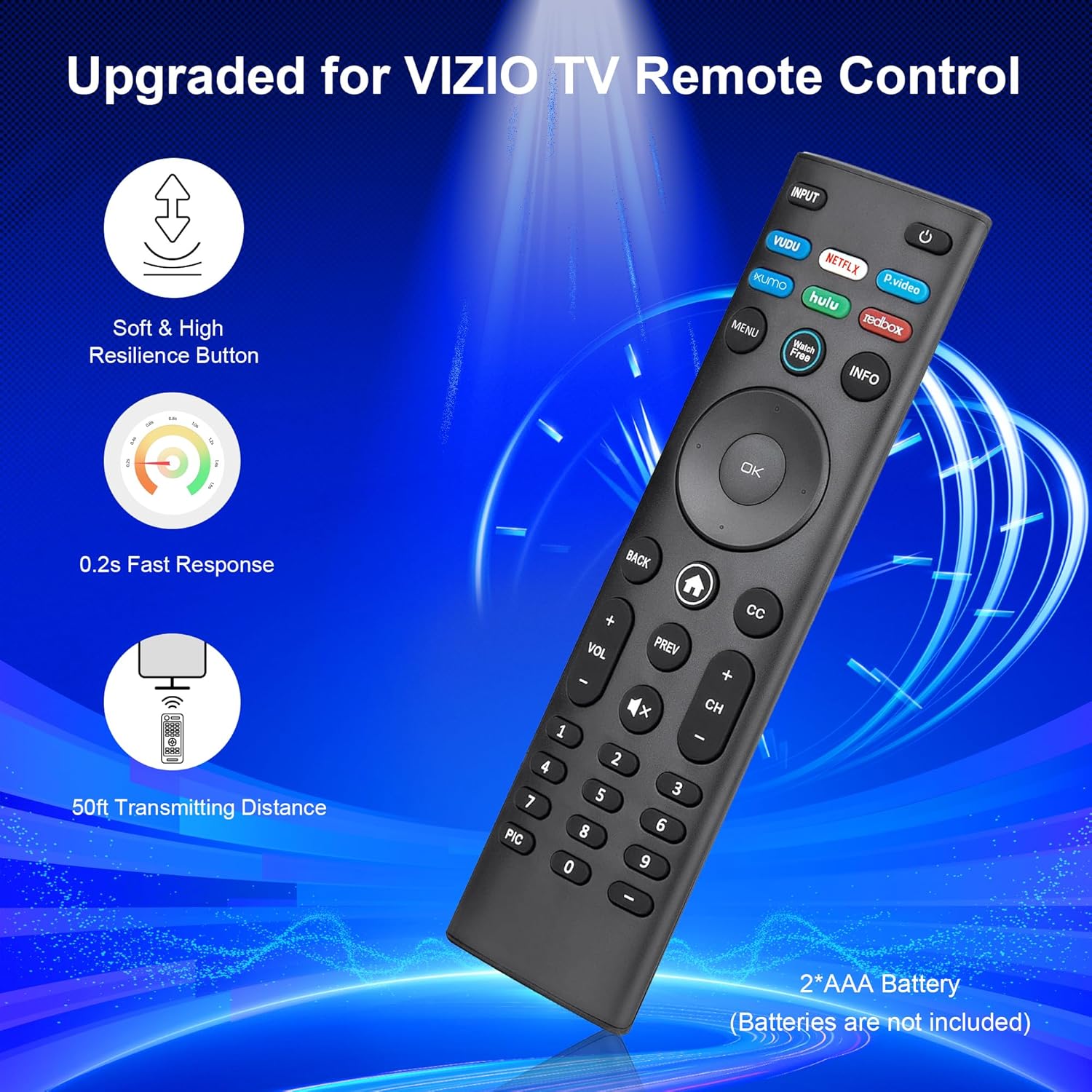 Thumbnail 6 de ZYK Pack of 2 Universal Vizio Smart TV Remote Replacements (IR, No Setup) with 6 Shortcut Buttons